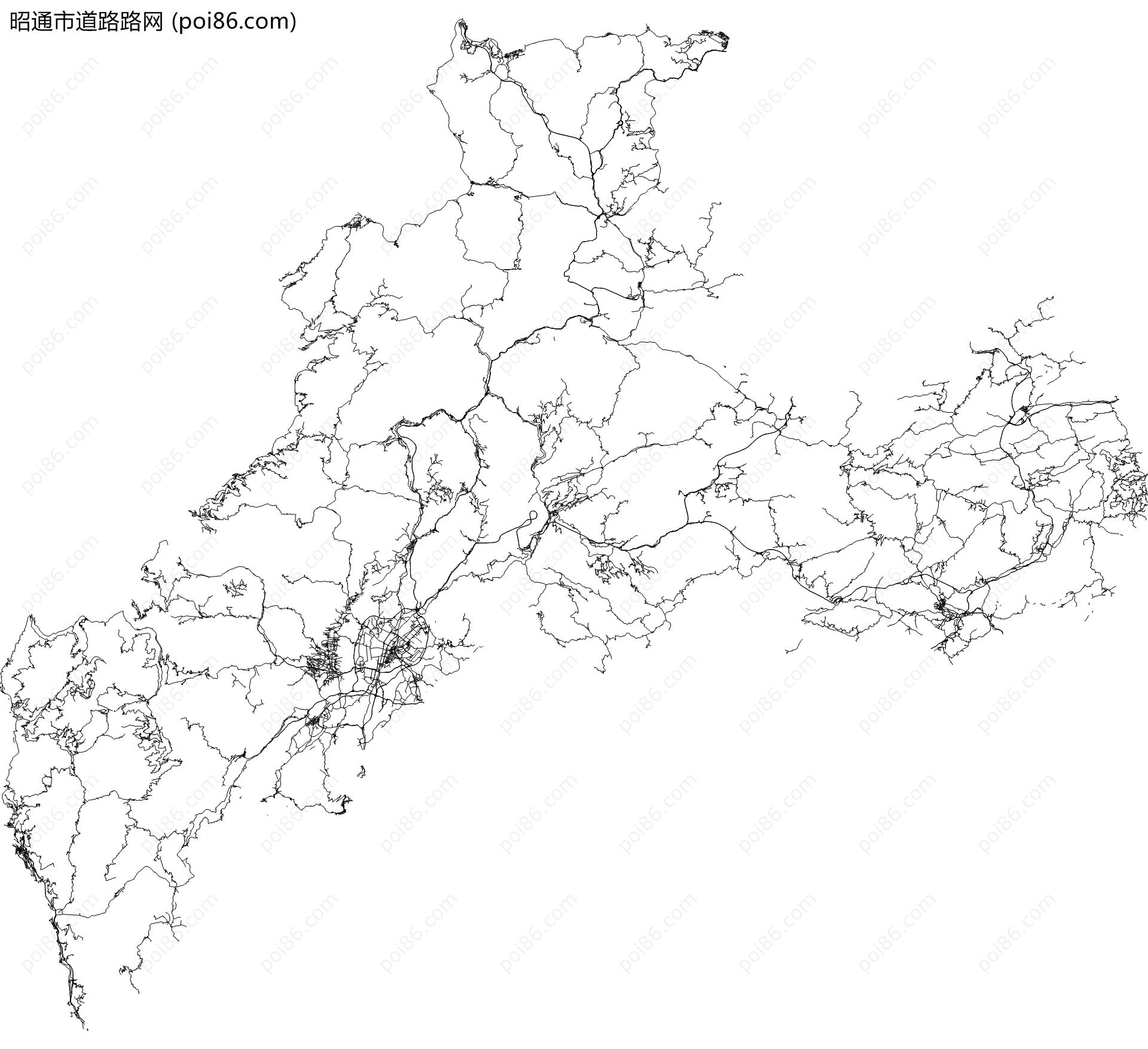 昭通市道路路网地图