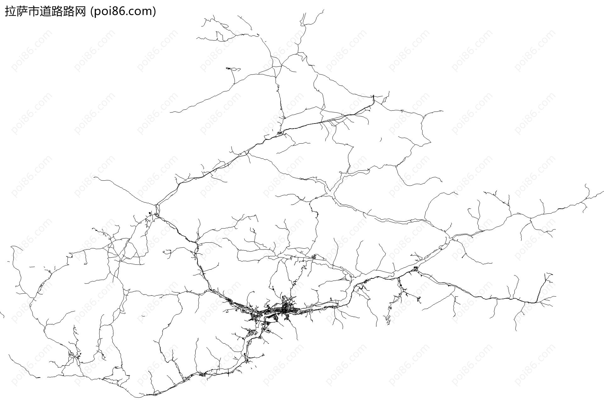 拉萨市道路路网地图