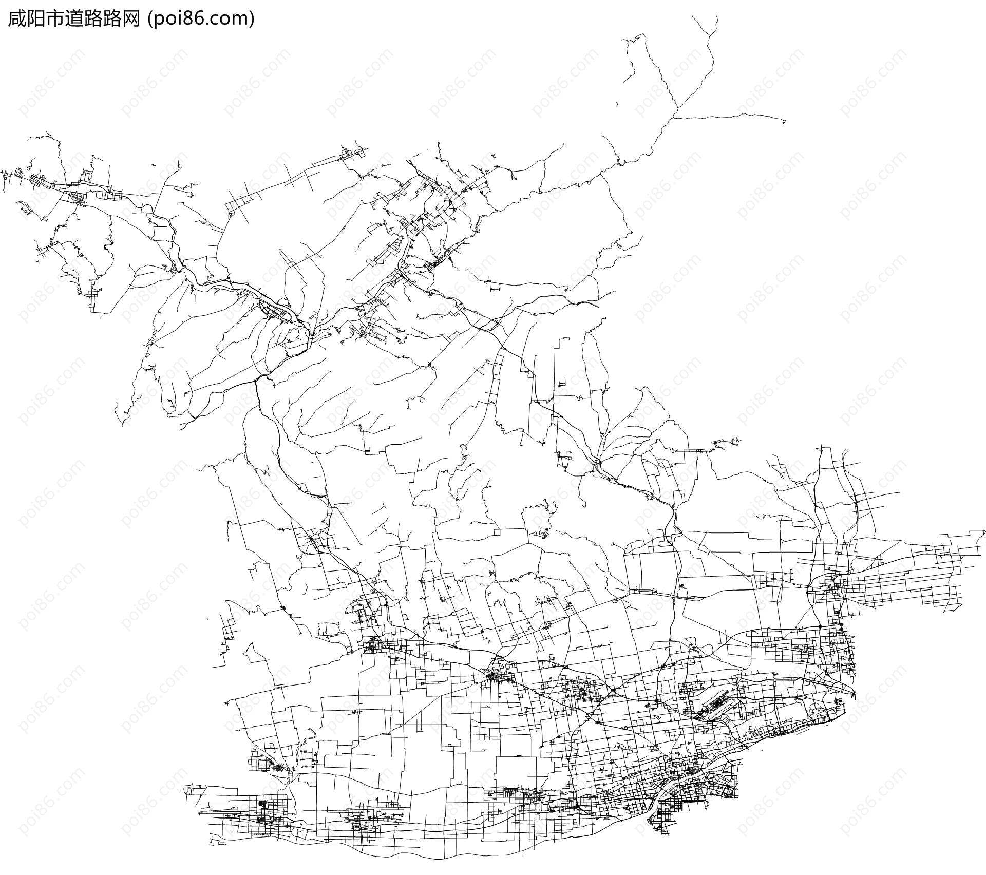 咸阳市道路路网地图
