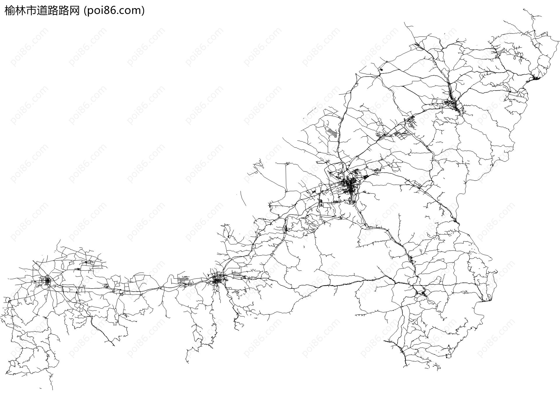 榆林市道路路网地图