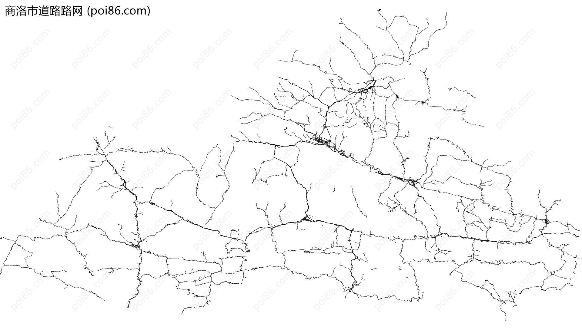 商洛市道路路网地图