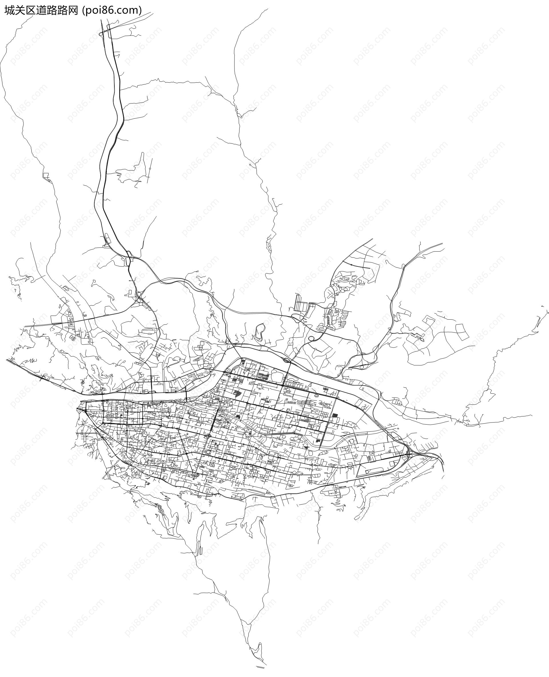 城关区道路路网地图