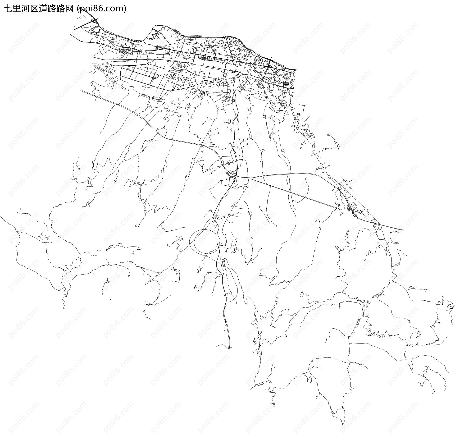 七里河区道路路网地图