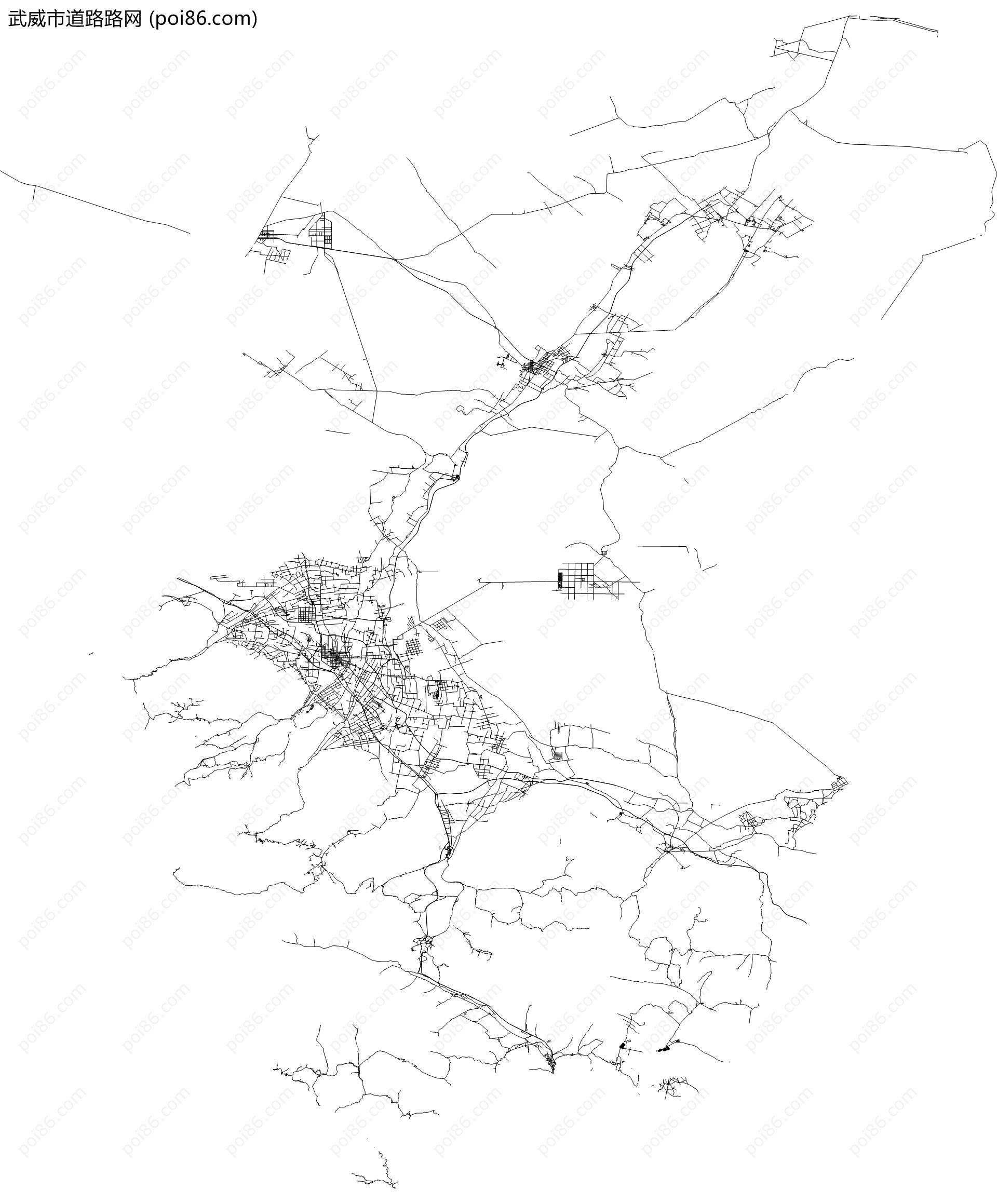 武威市道路路网地图