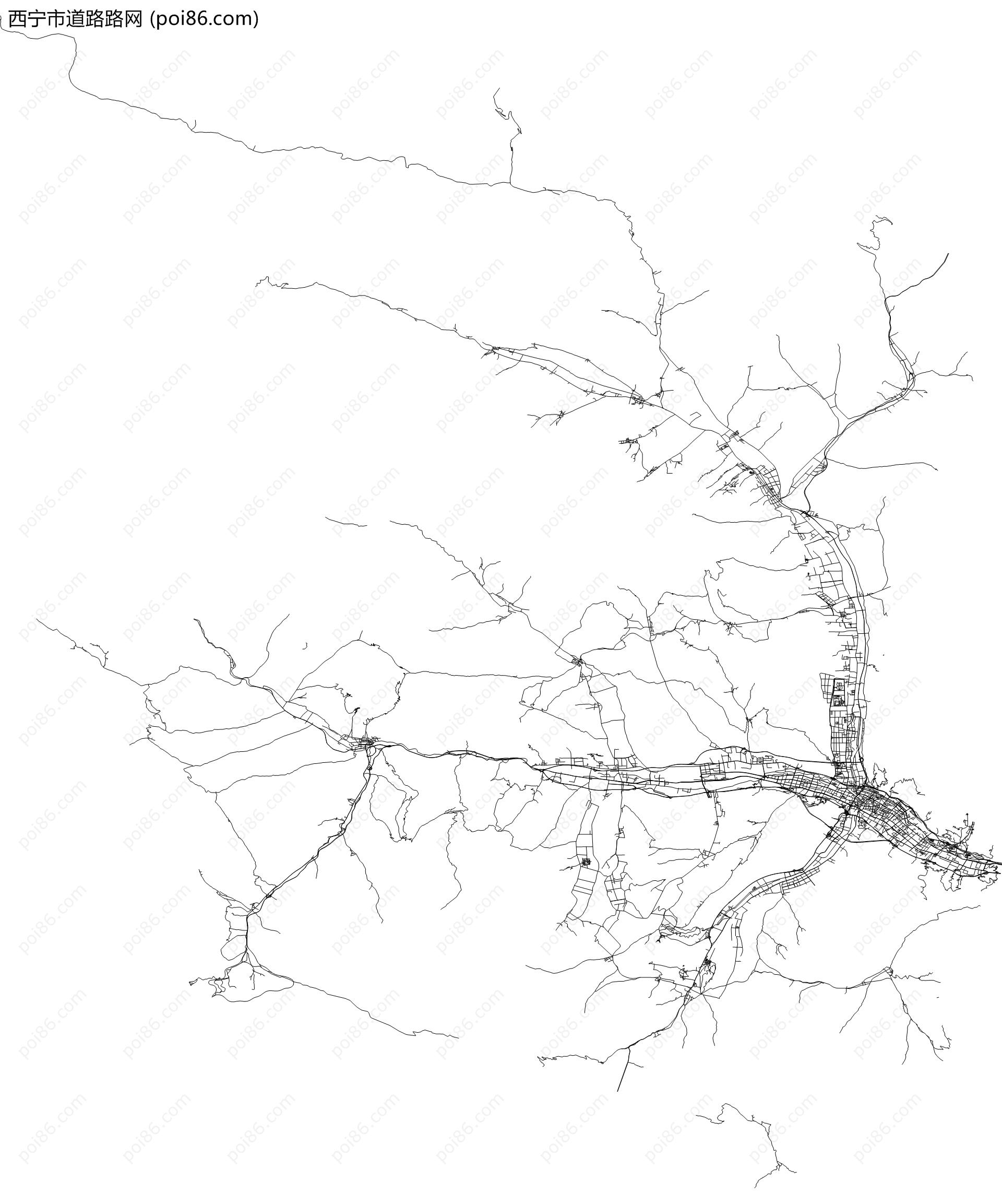 西宁市道路路网地图
