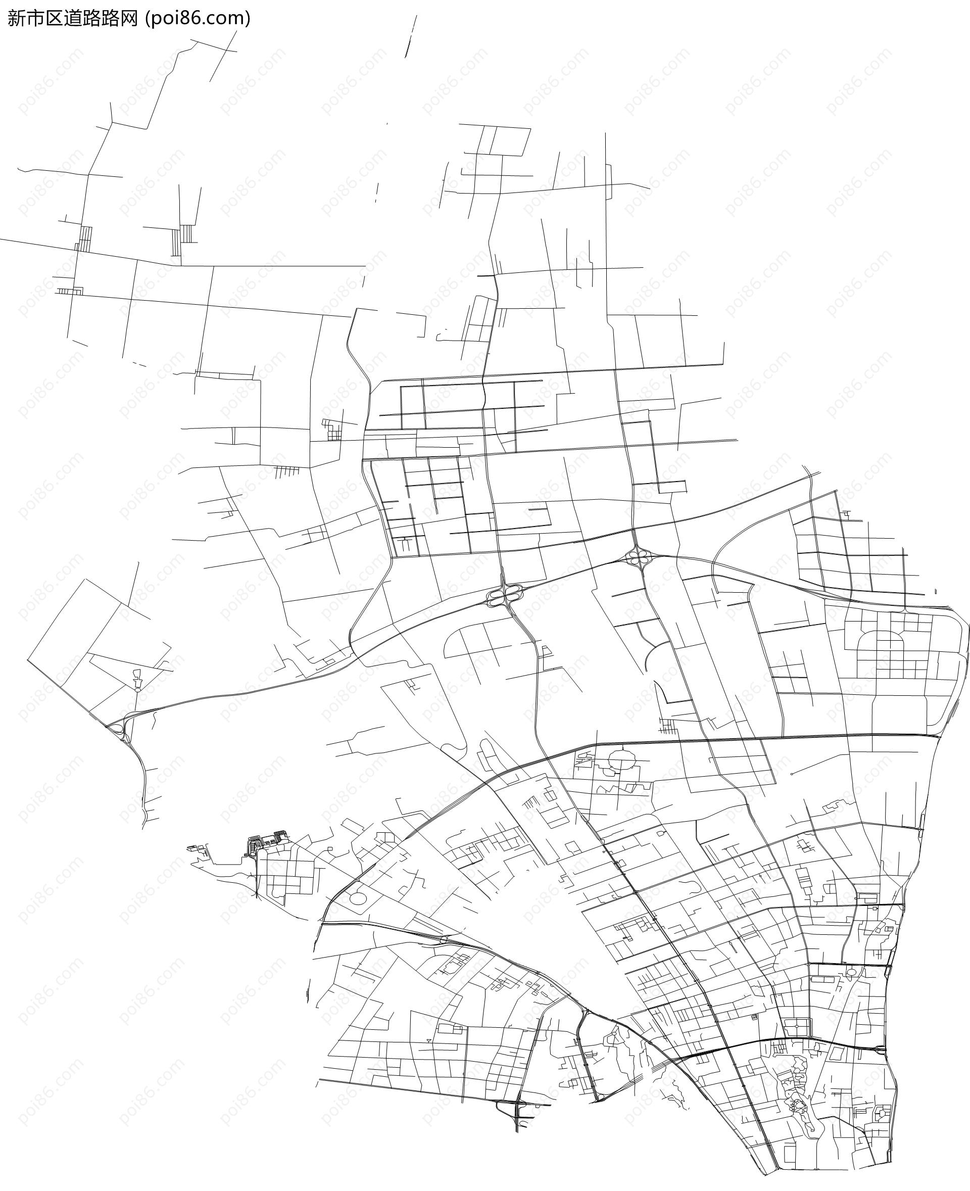 新市区道路路网地图
