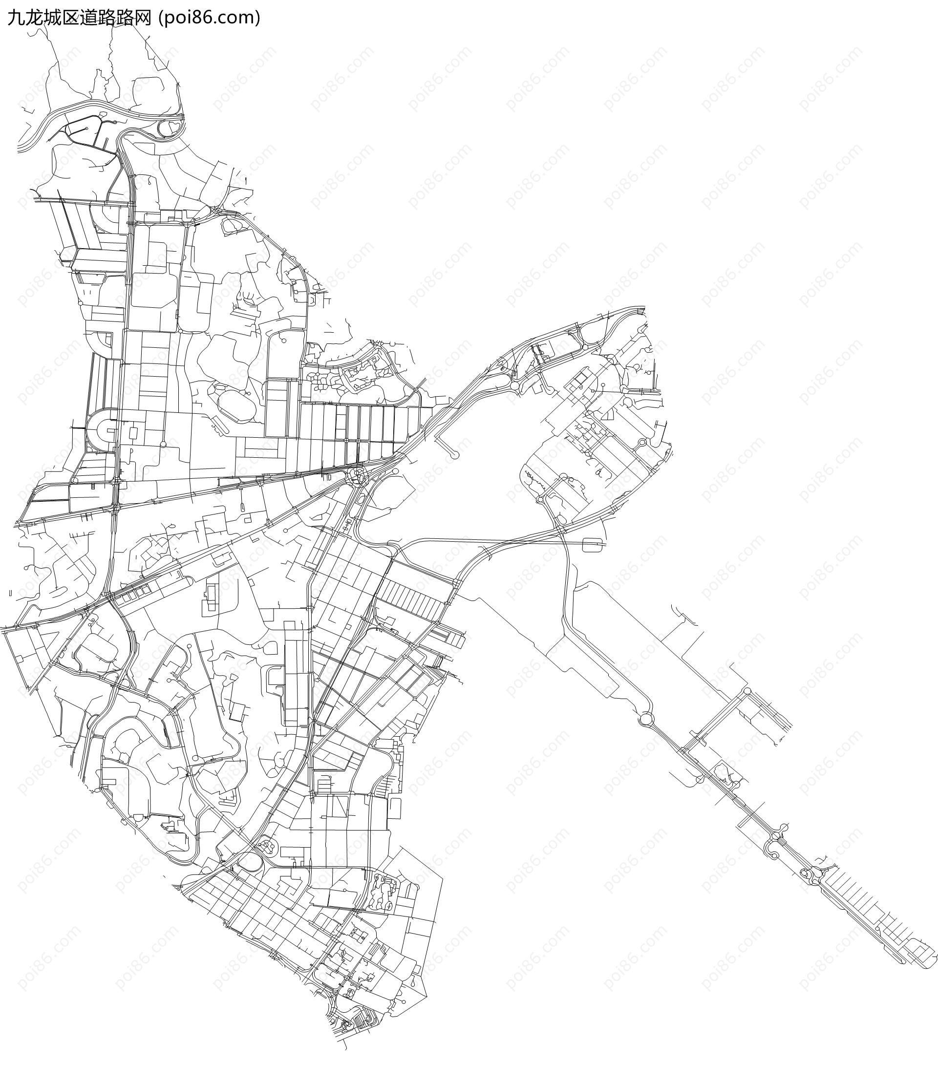 九龙城区道路路网地图