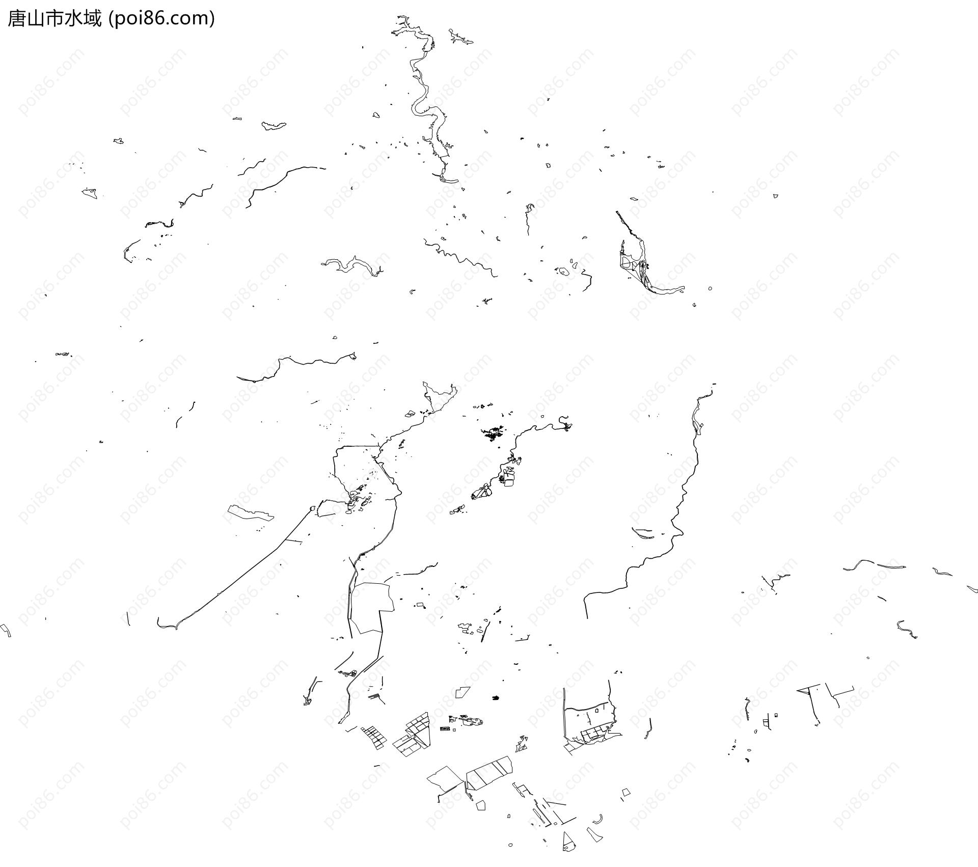唐山市水域地图