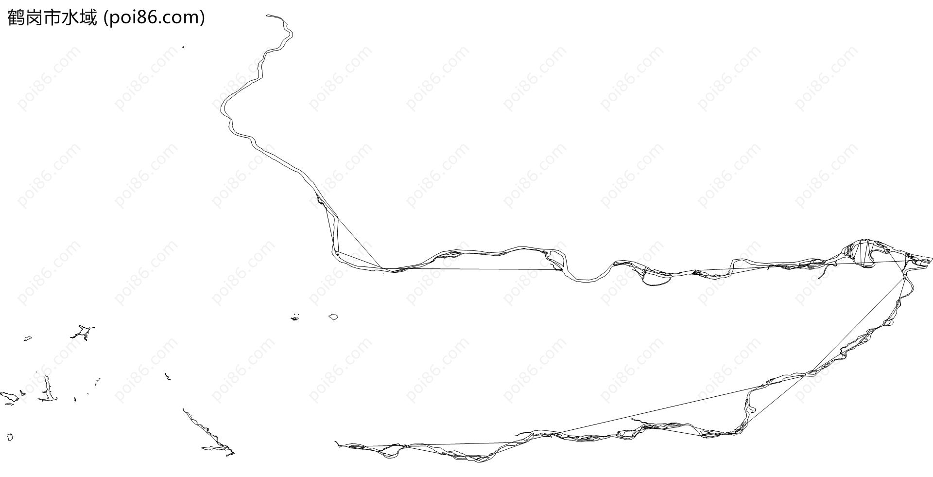 鹤岗市水域地图