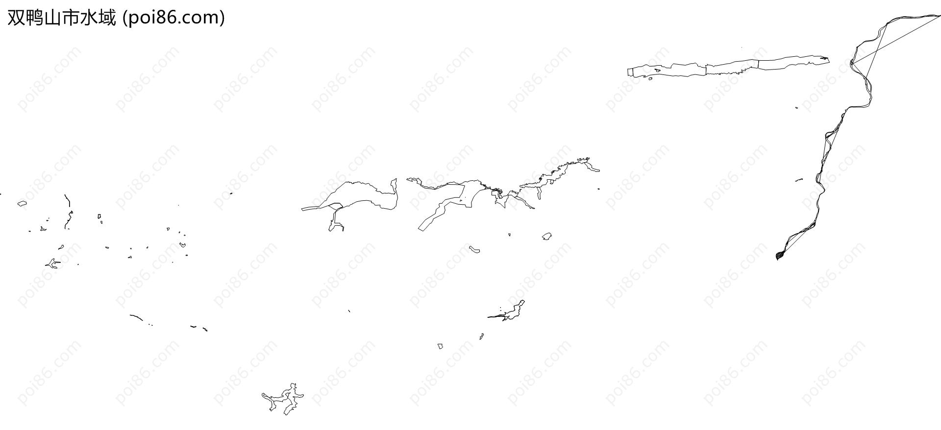 双鸭山市水域地图