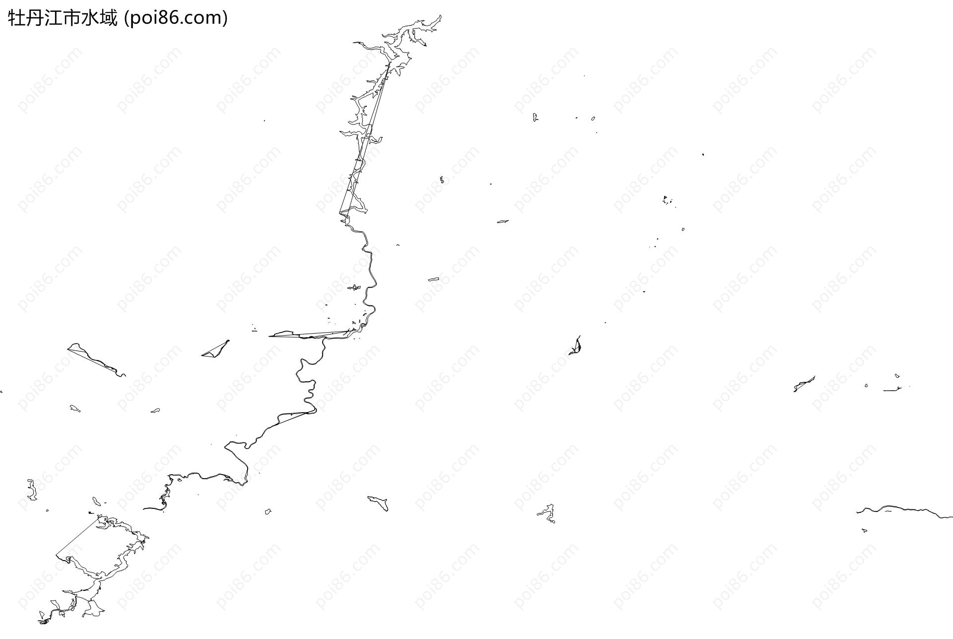 牡丹江市水域地图