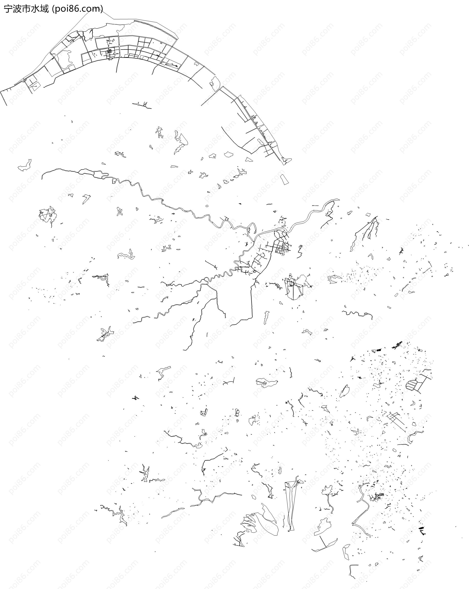 宁波市水域地图