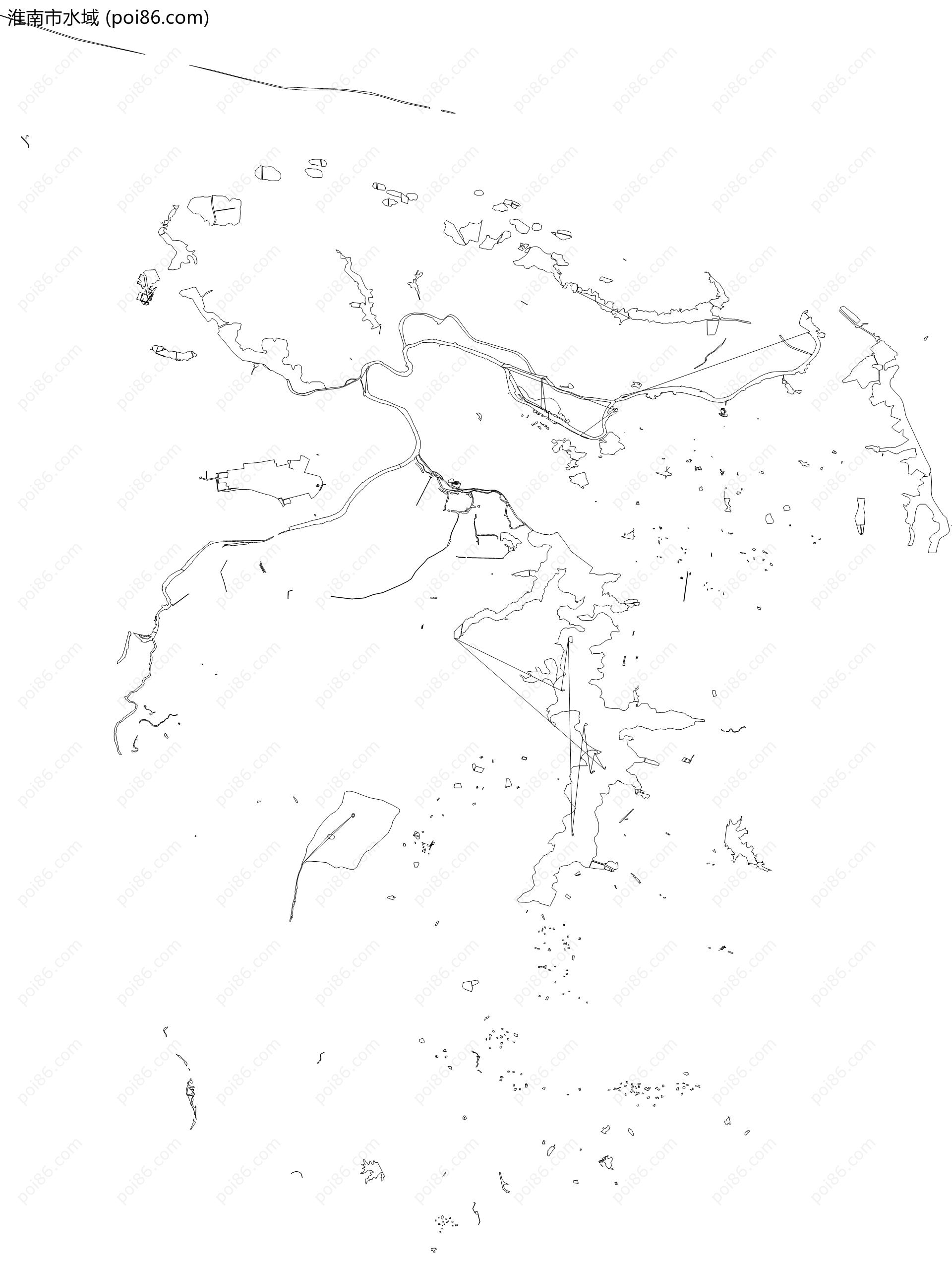 淮南市水域地图