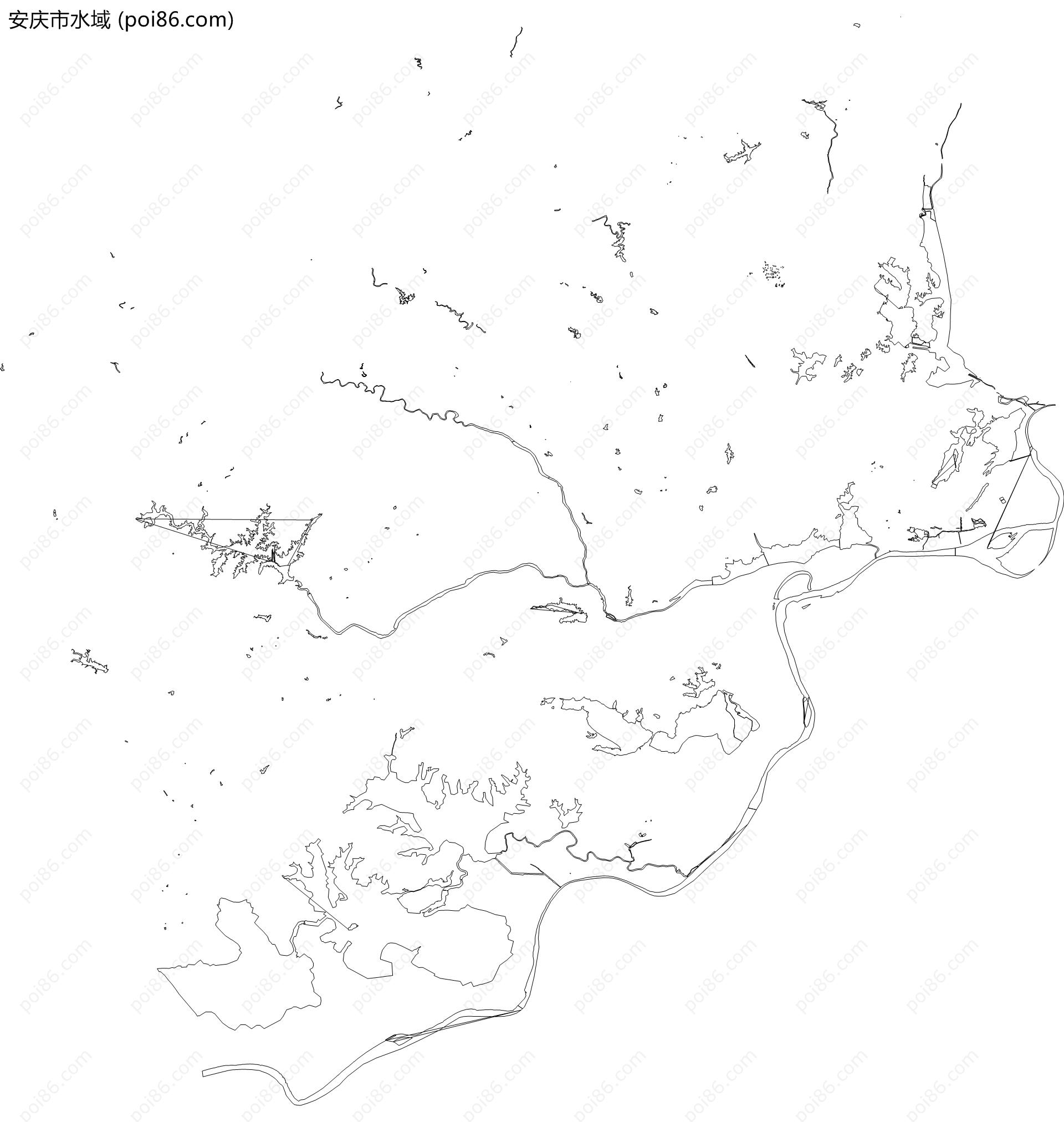 安庆市水域地图