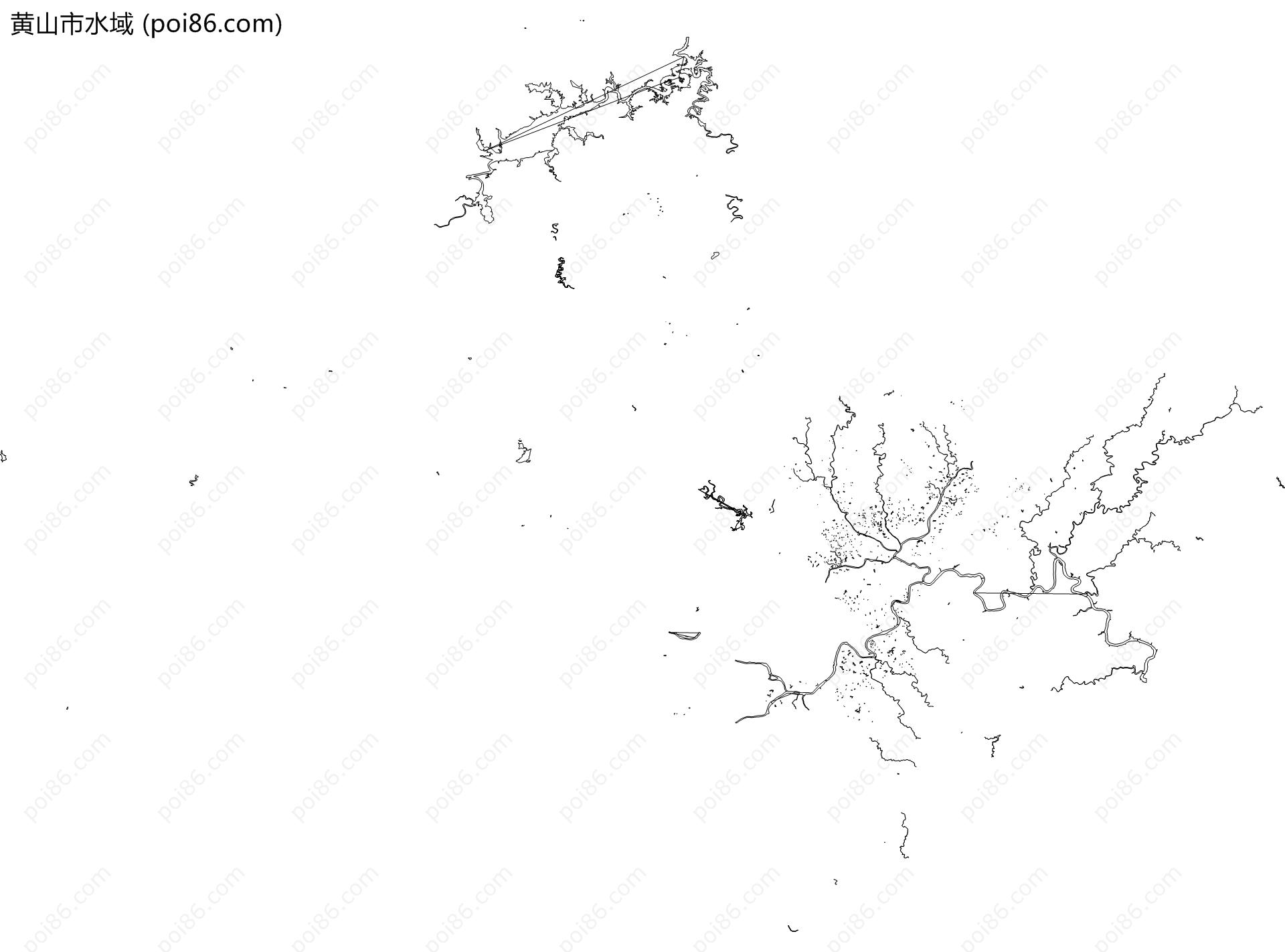 黄山市水域地图