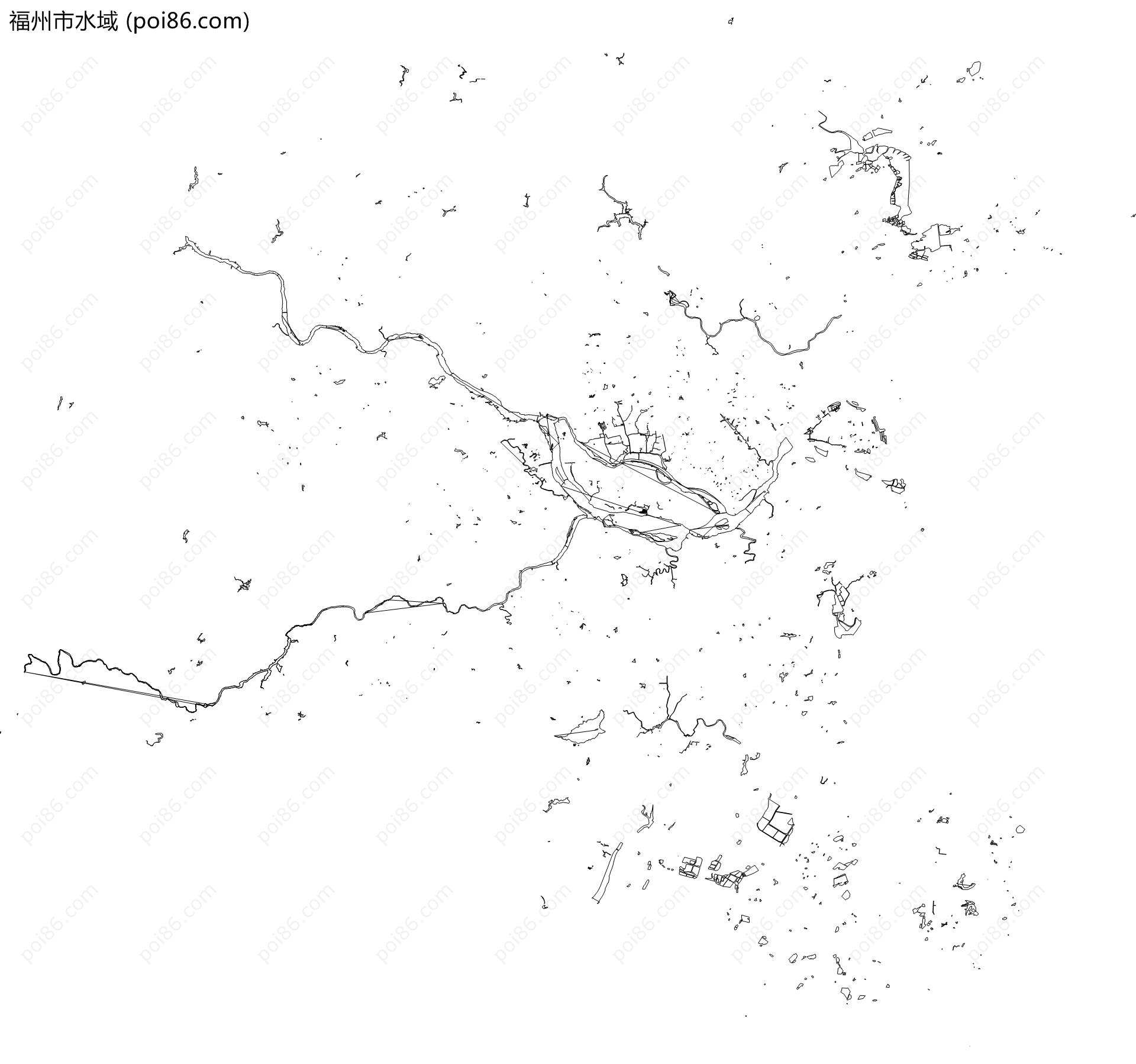 福州市水域地图