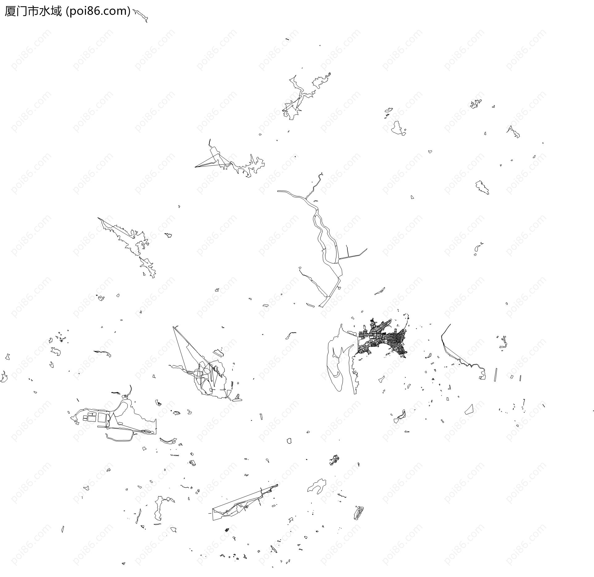 厦门市水域地图