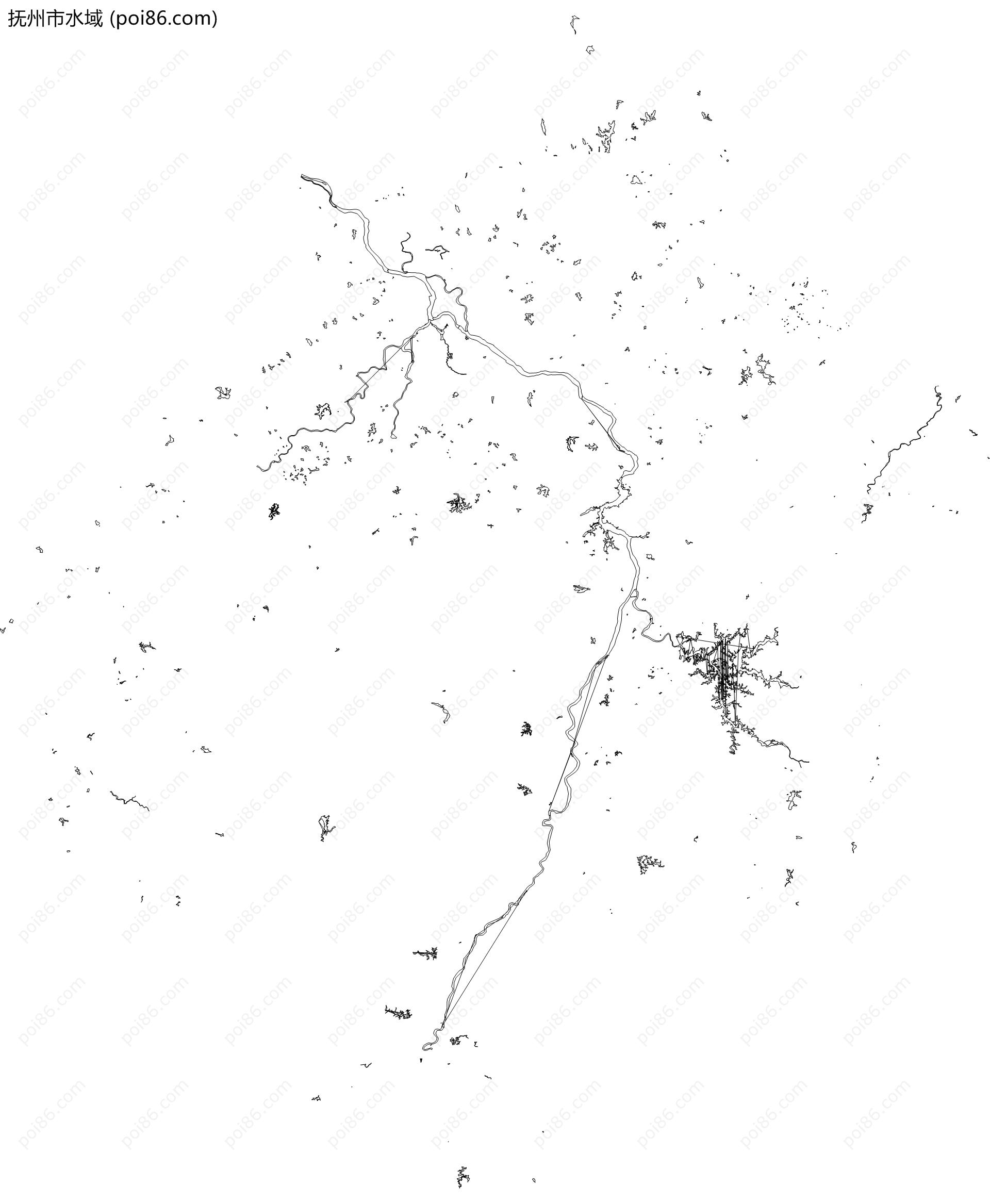 抚州市水域地图