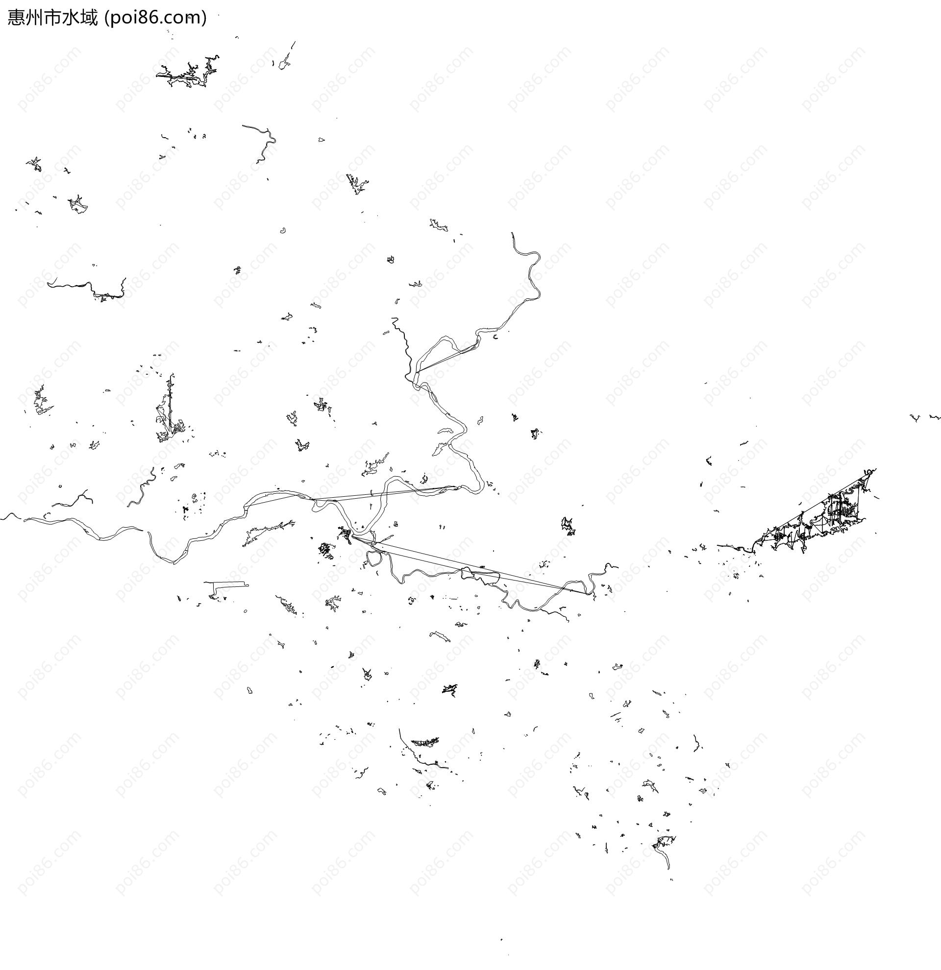 惠州市水域地图