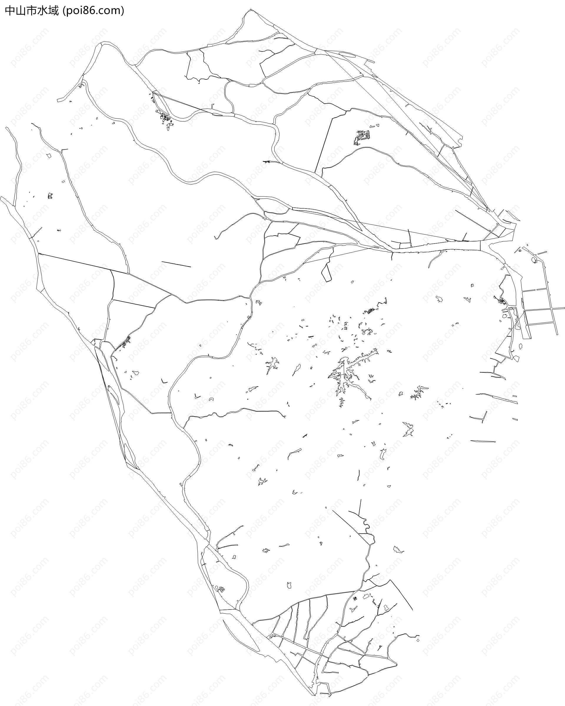 中山市水域地图
