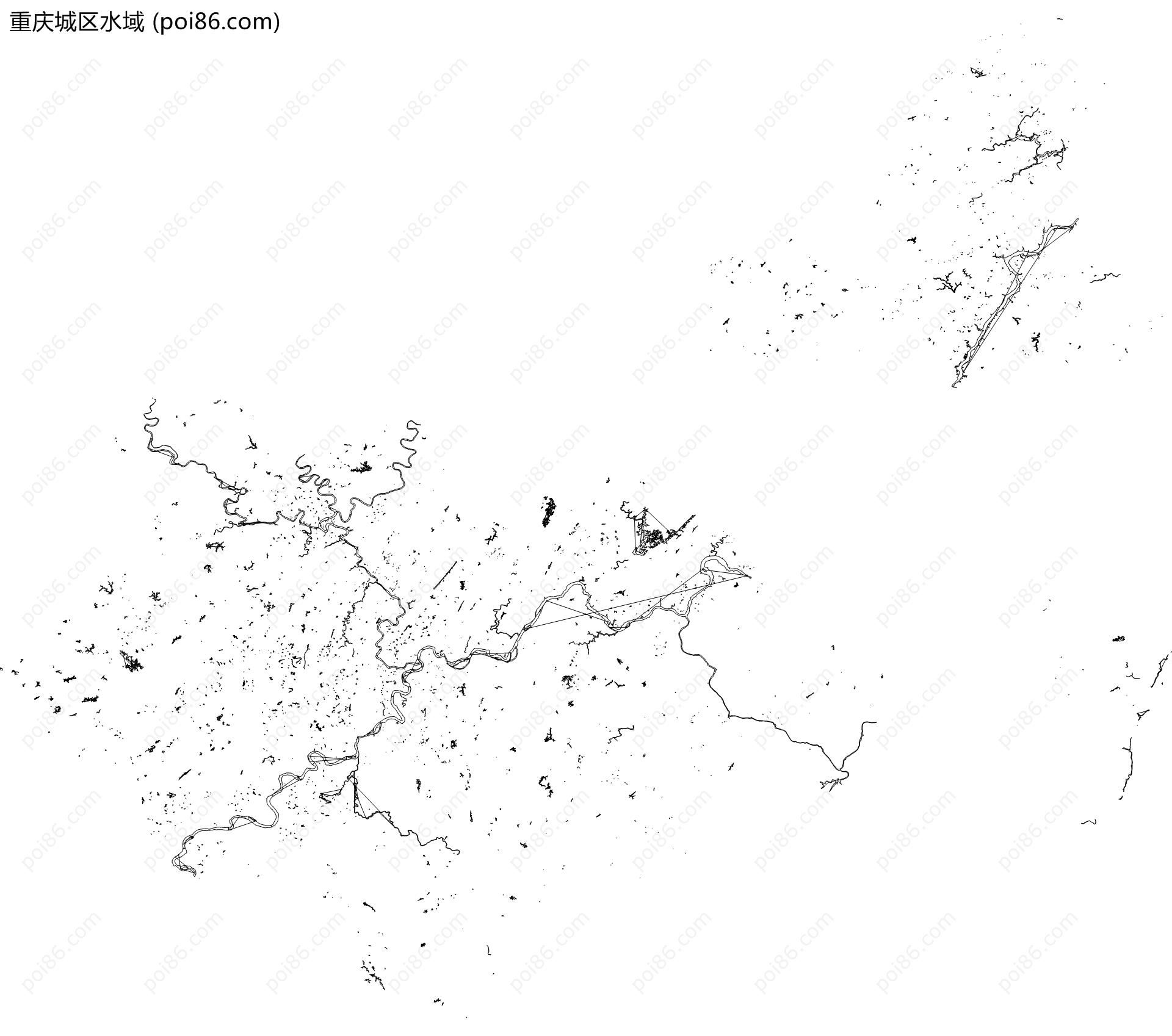 重庆城区水域地图