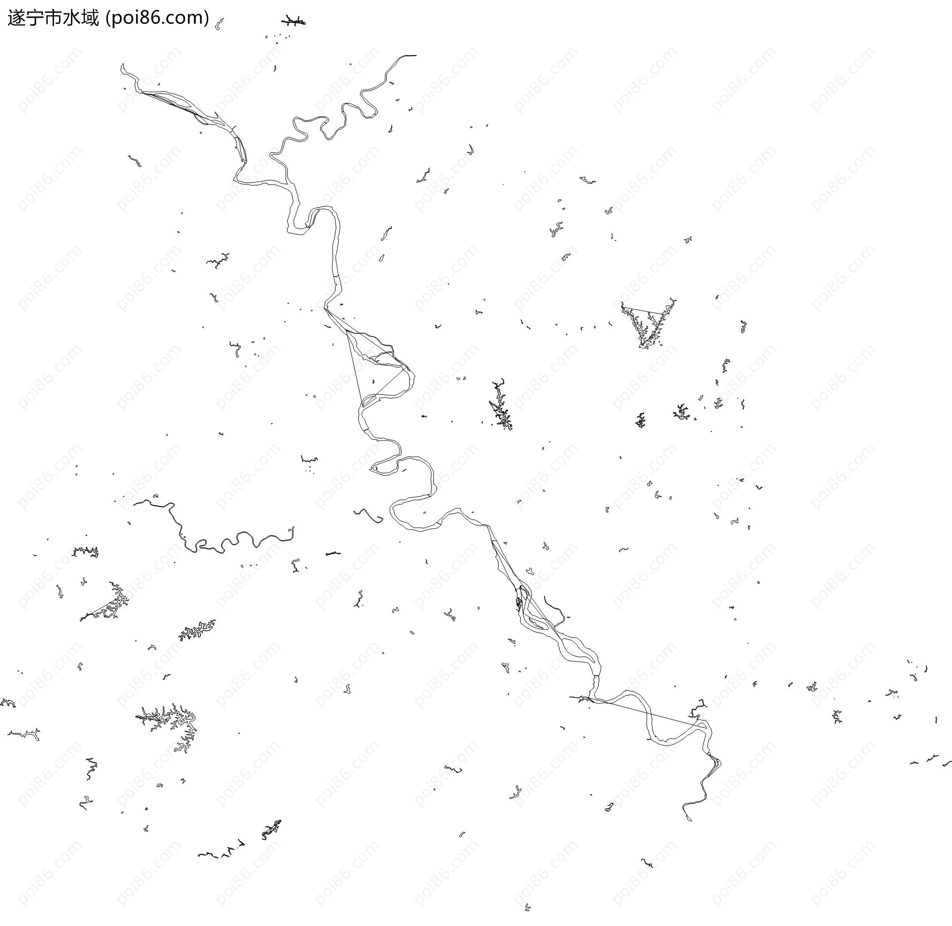 遂宁市水域地图