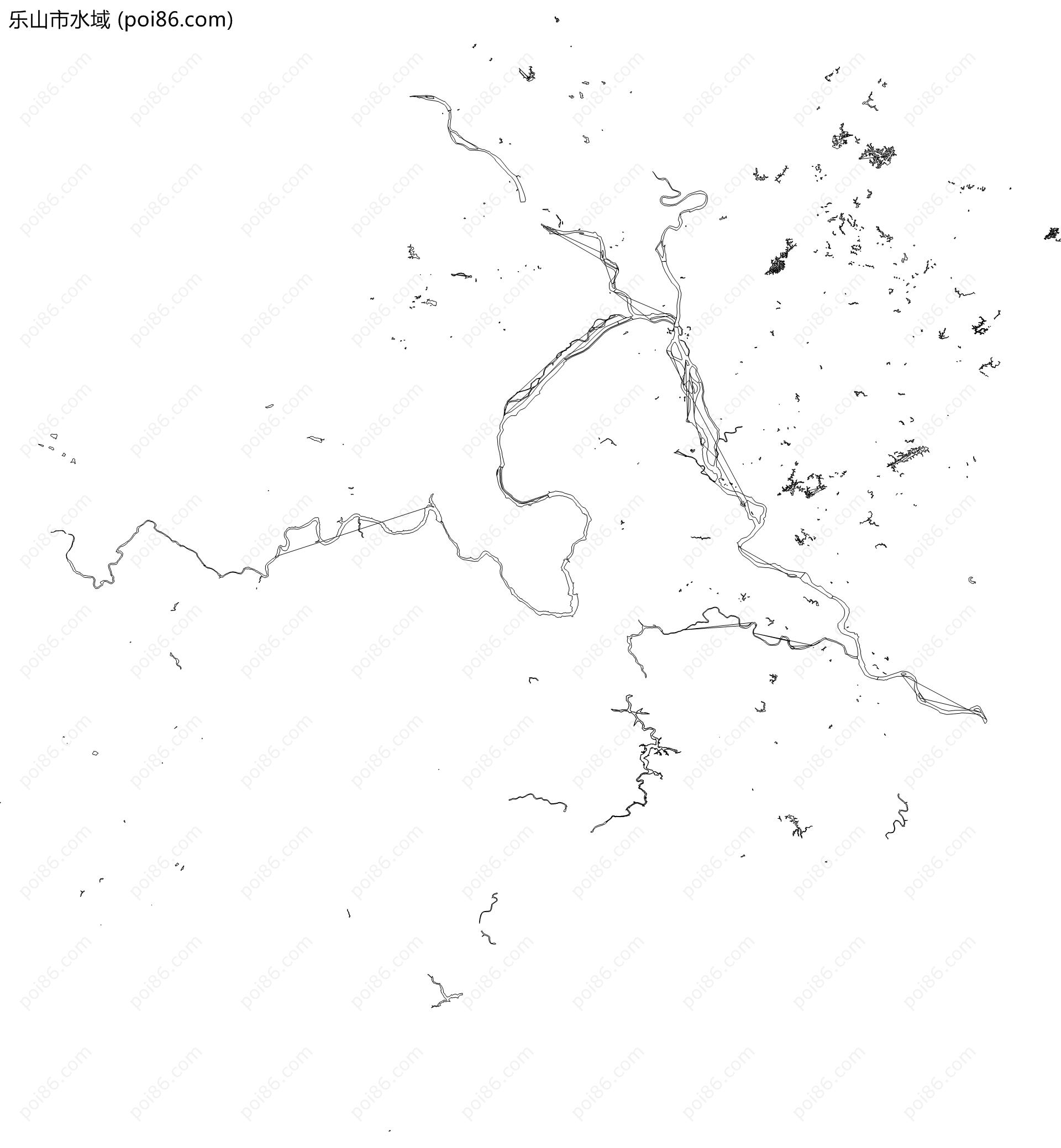 乐山市水域地图