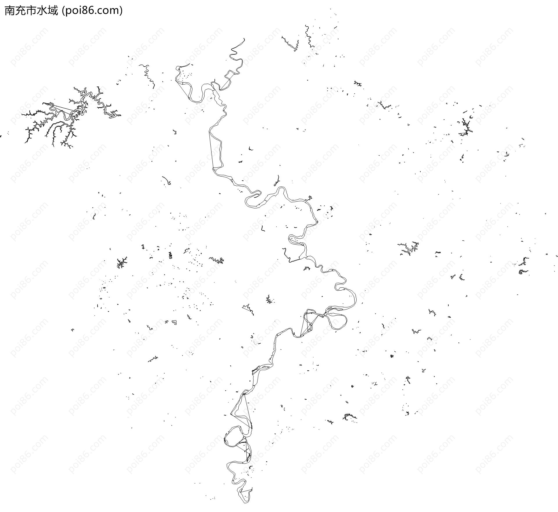 南充市水域地图