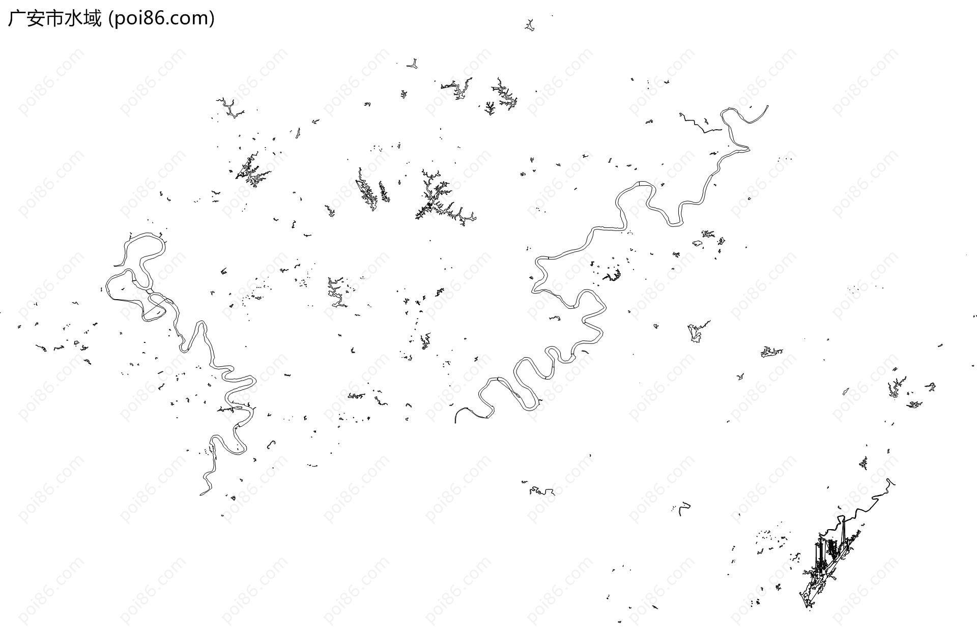 广安市水域地图