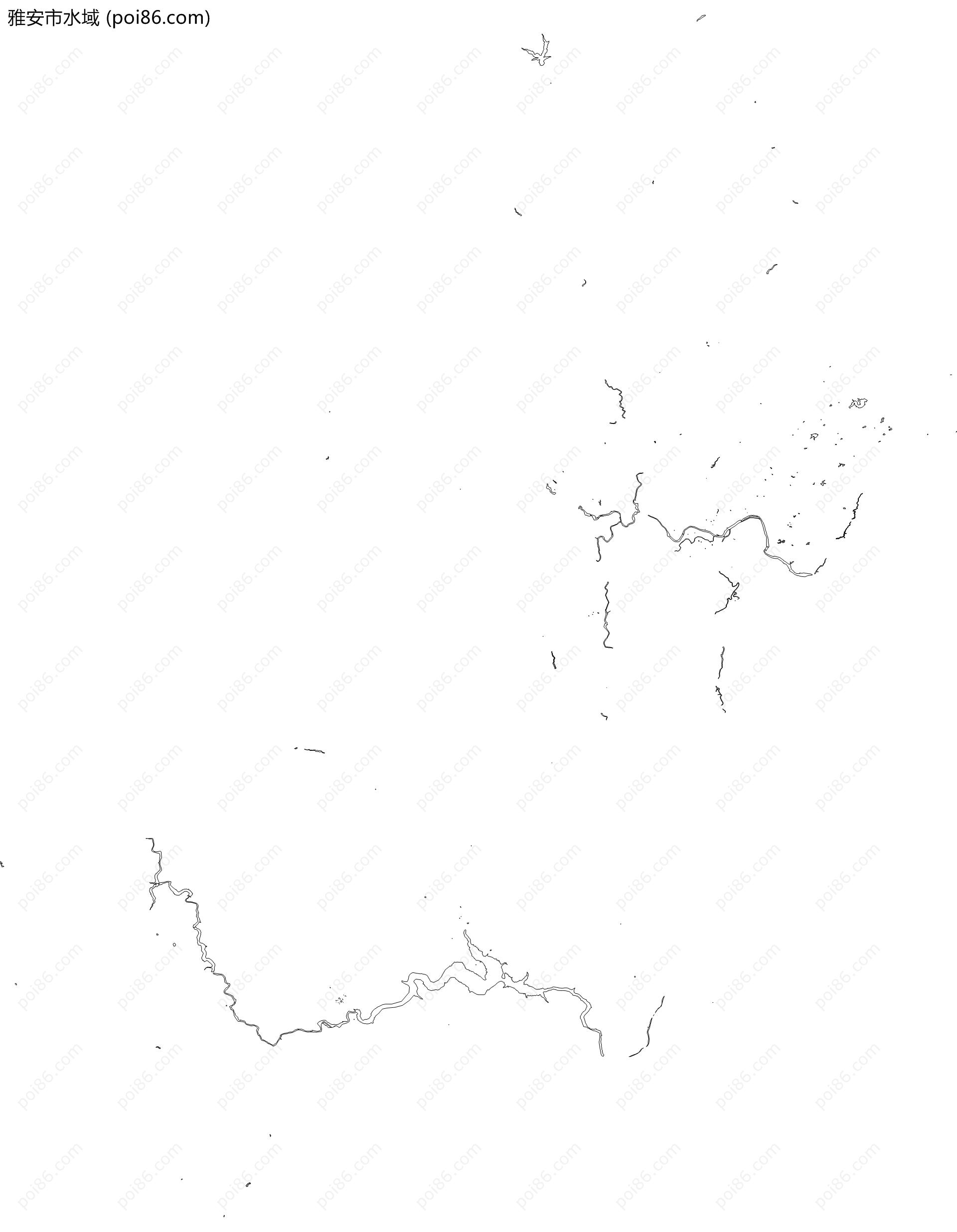 雅安市水域地图