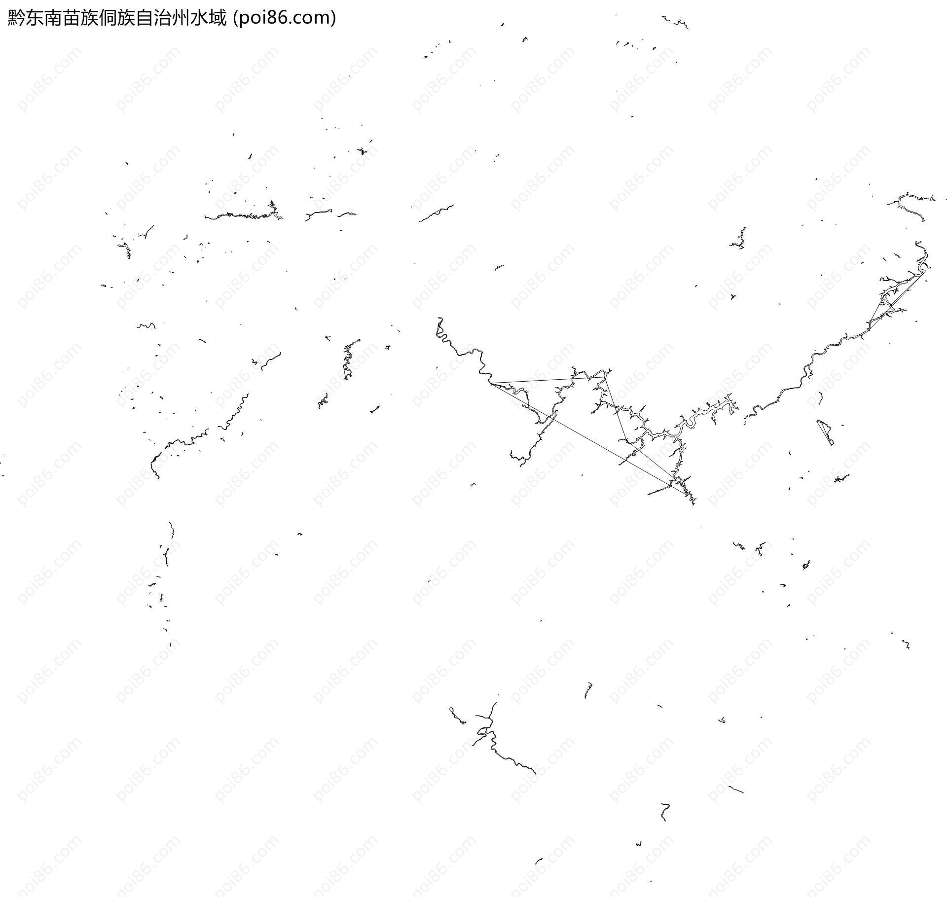 黔东南苗族侗族自治州水域地图