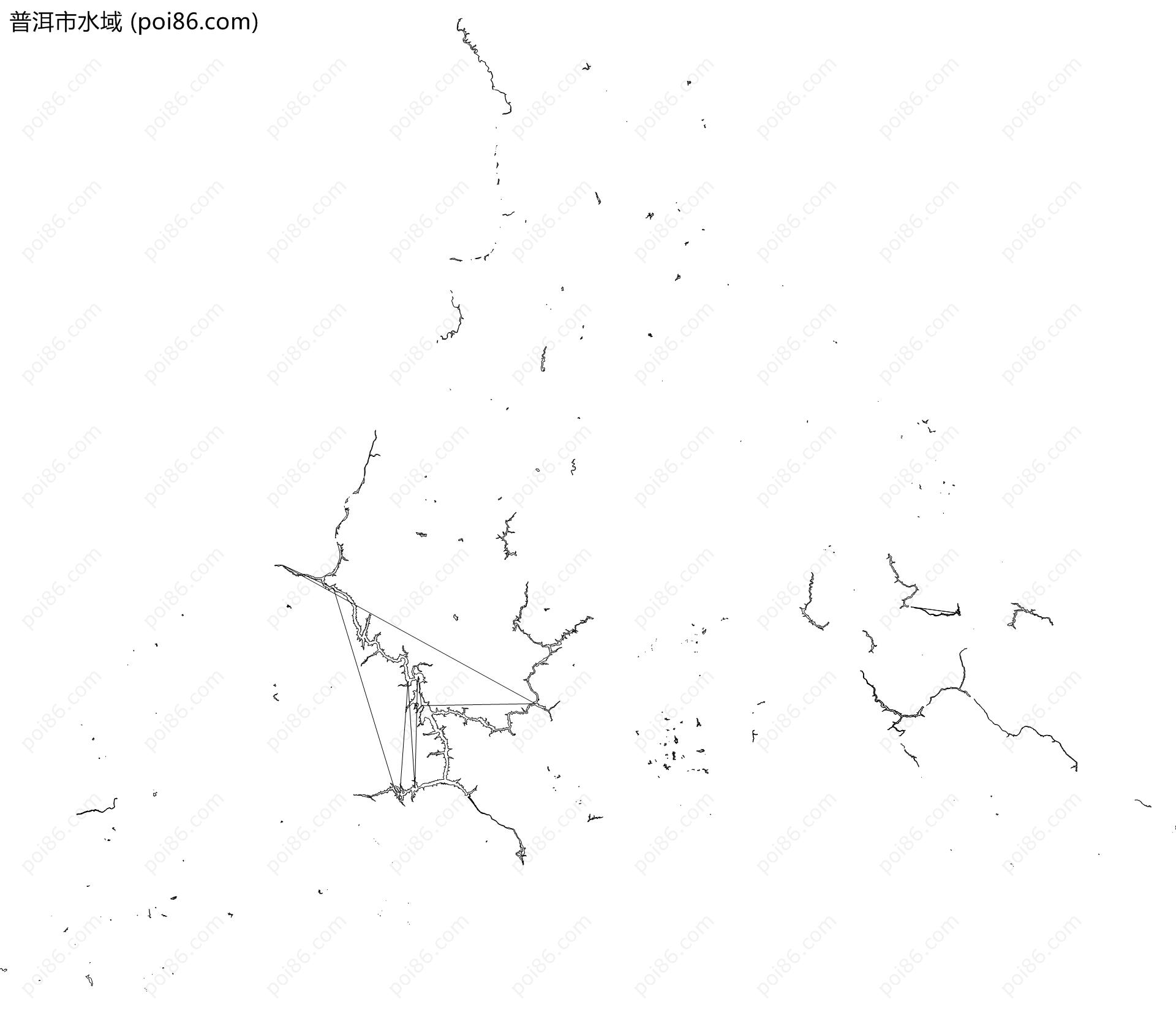 普洱市水域地图