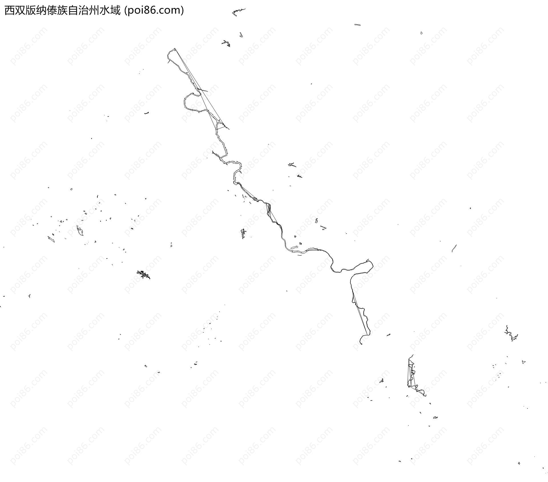 西双版纳傣族自治州水域地图