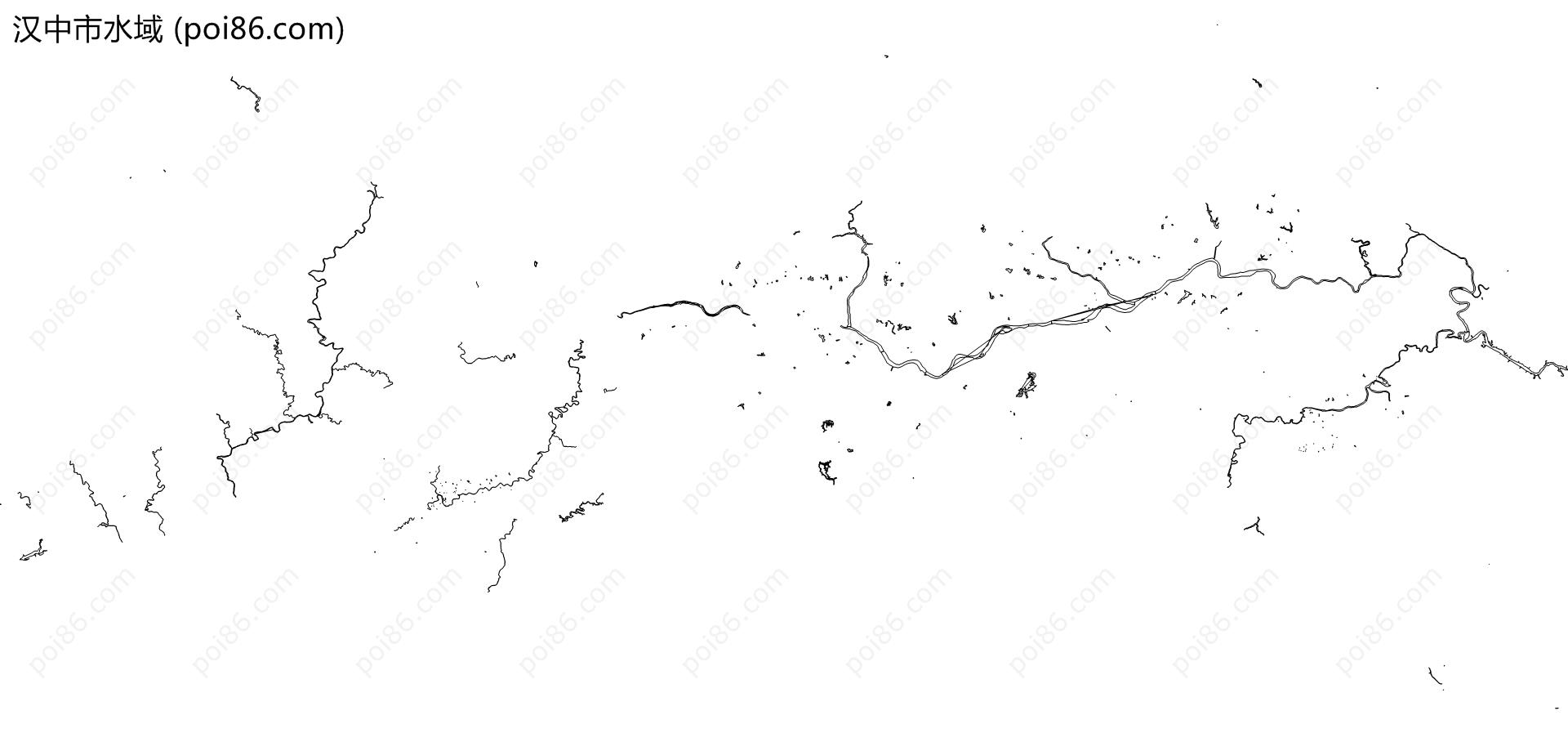汉中市水域地图
