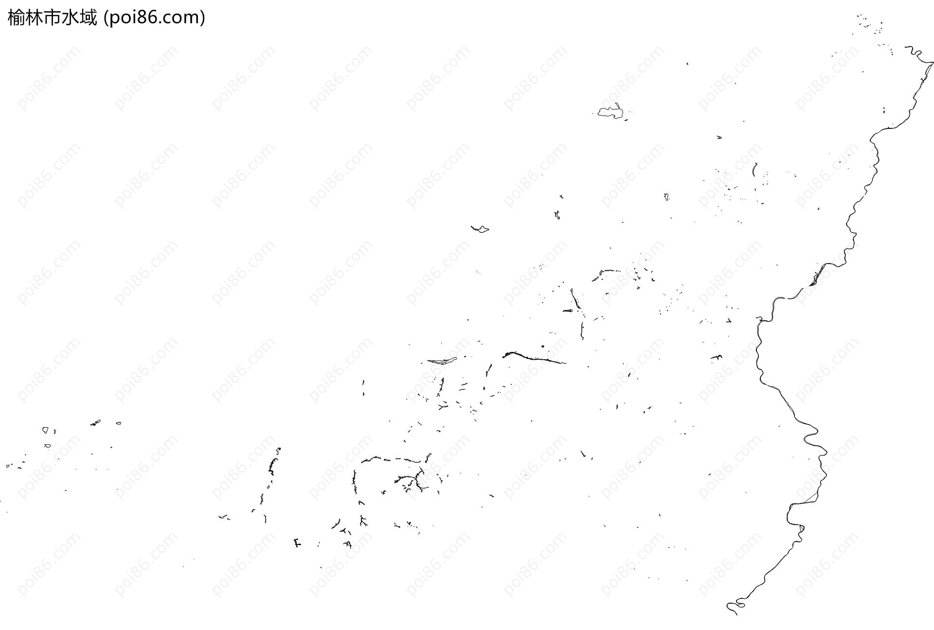 榆林市水域地图