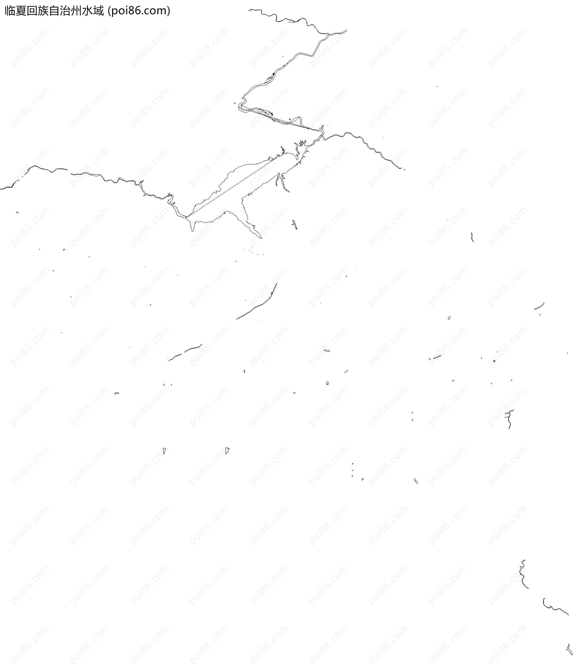 临夏回族自治州水域地图