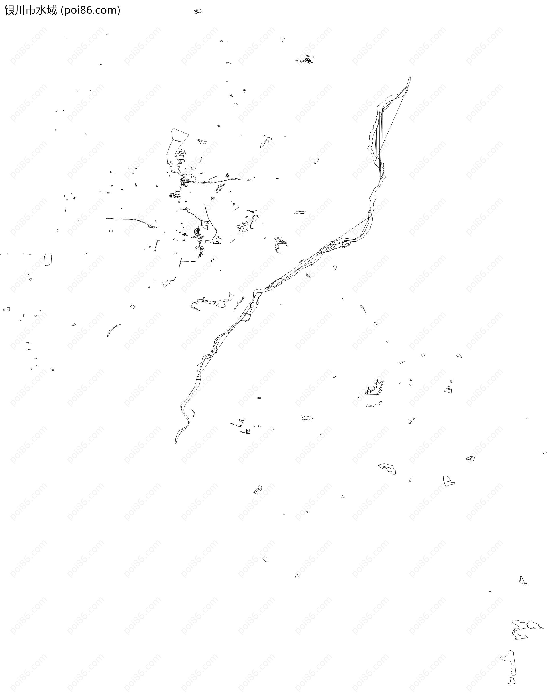 银川市水域地图