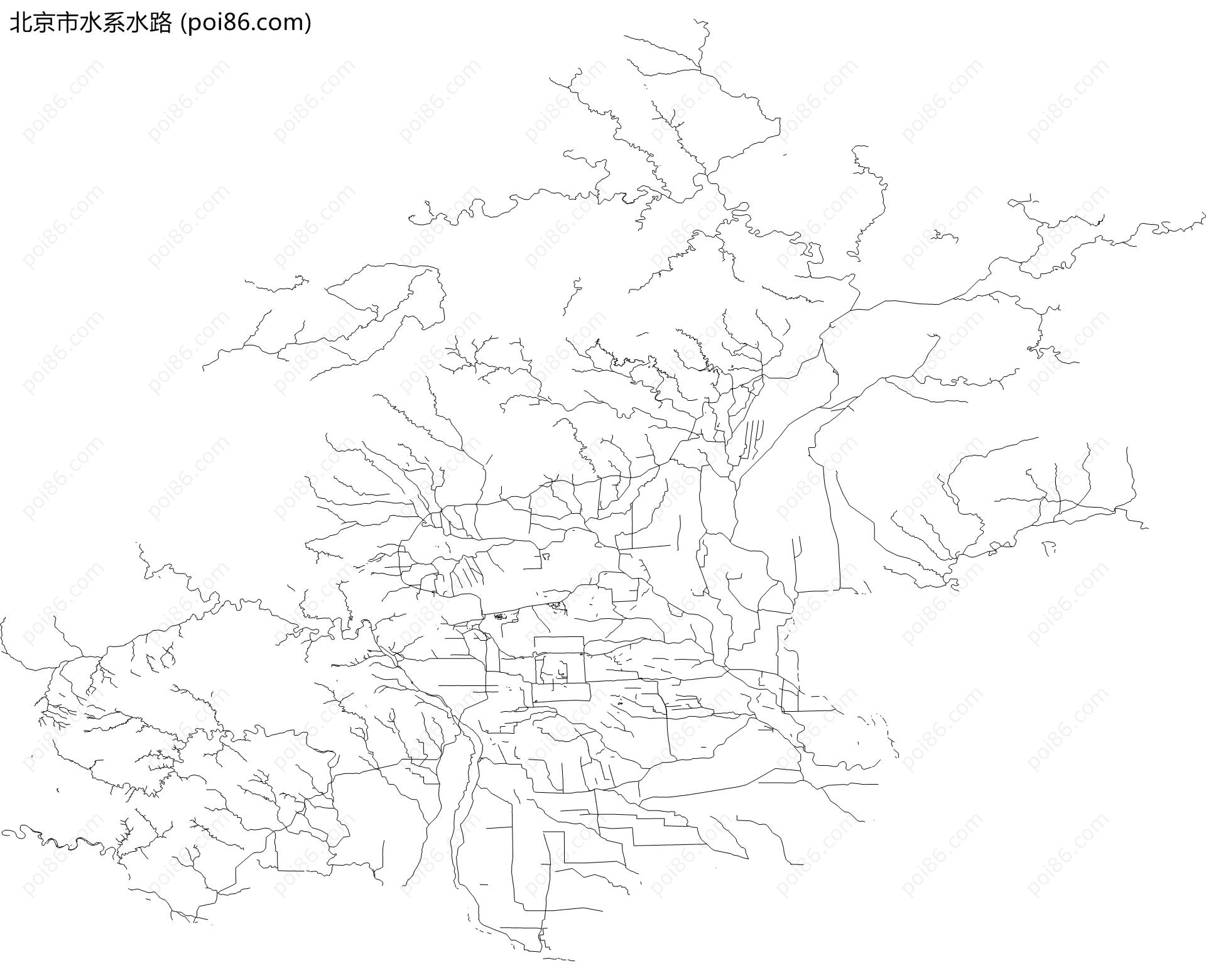 北京市水系水路地图