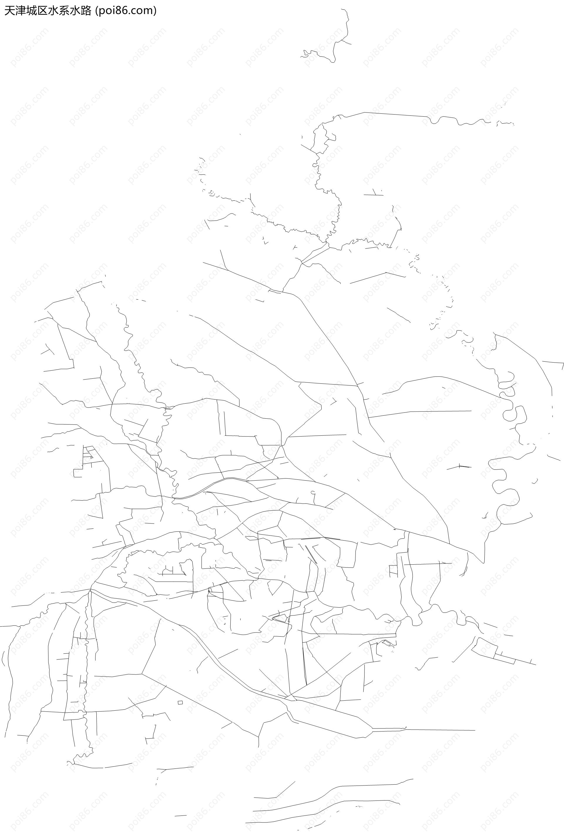 天津城区水系水路地图