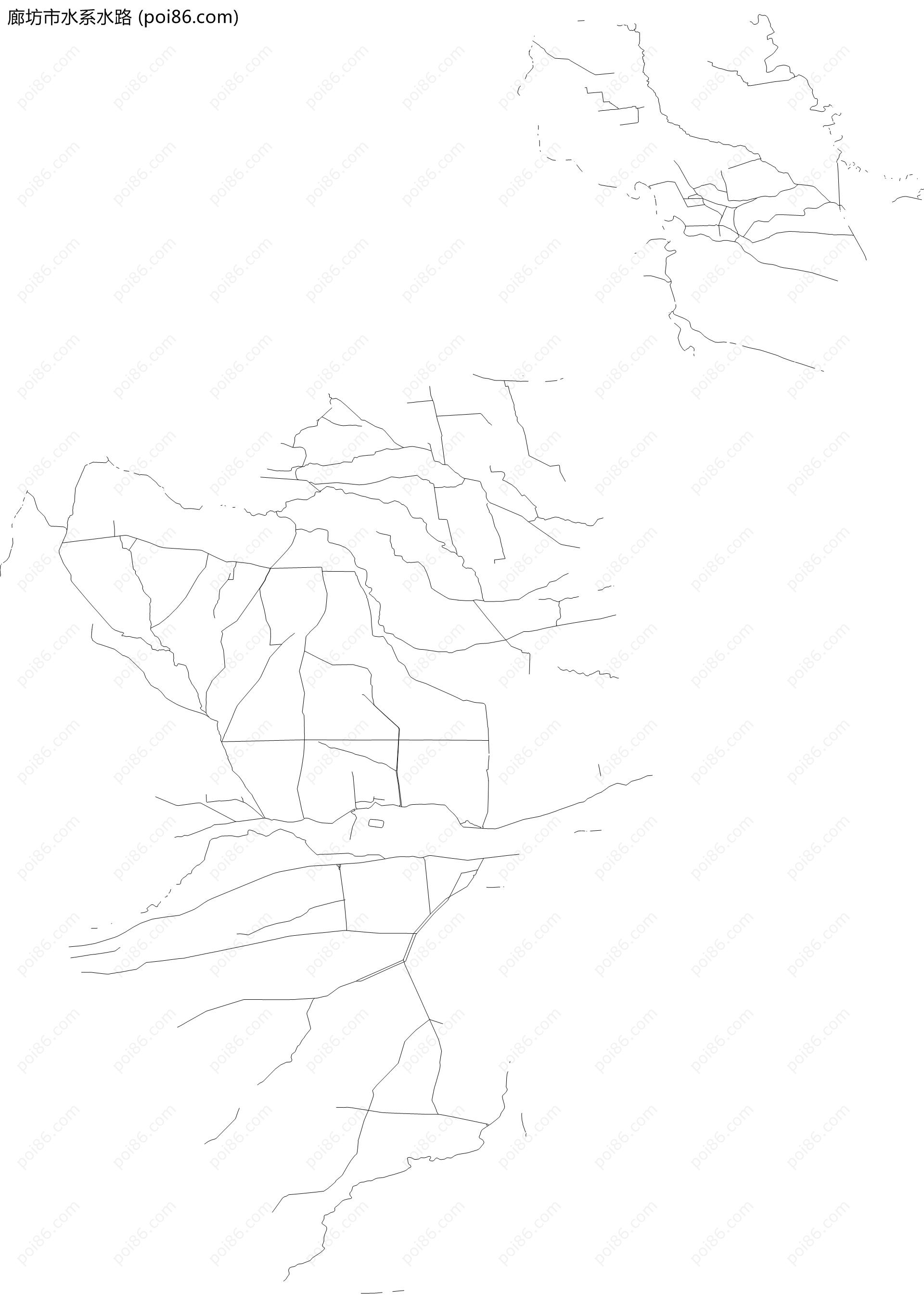 廊坊市水系水路地图