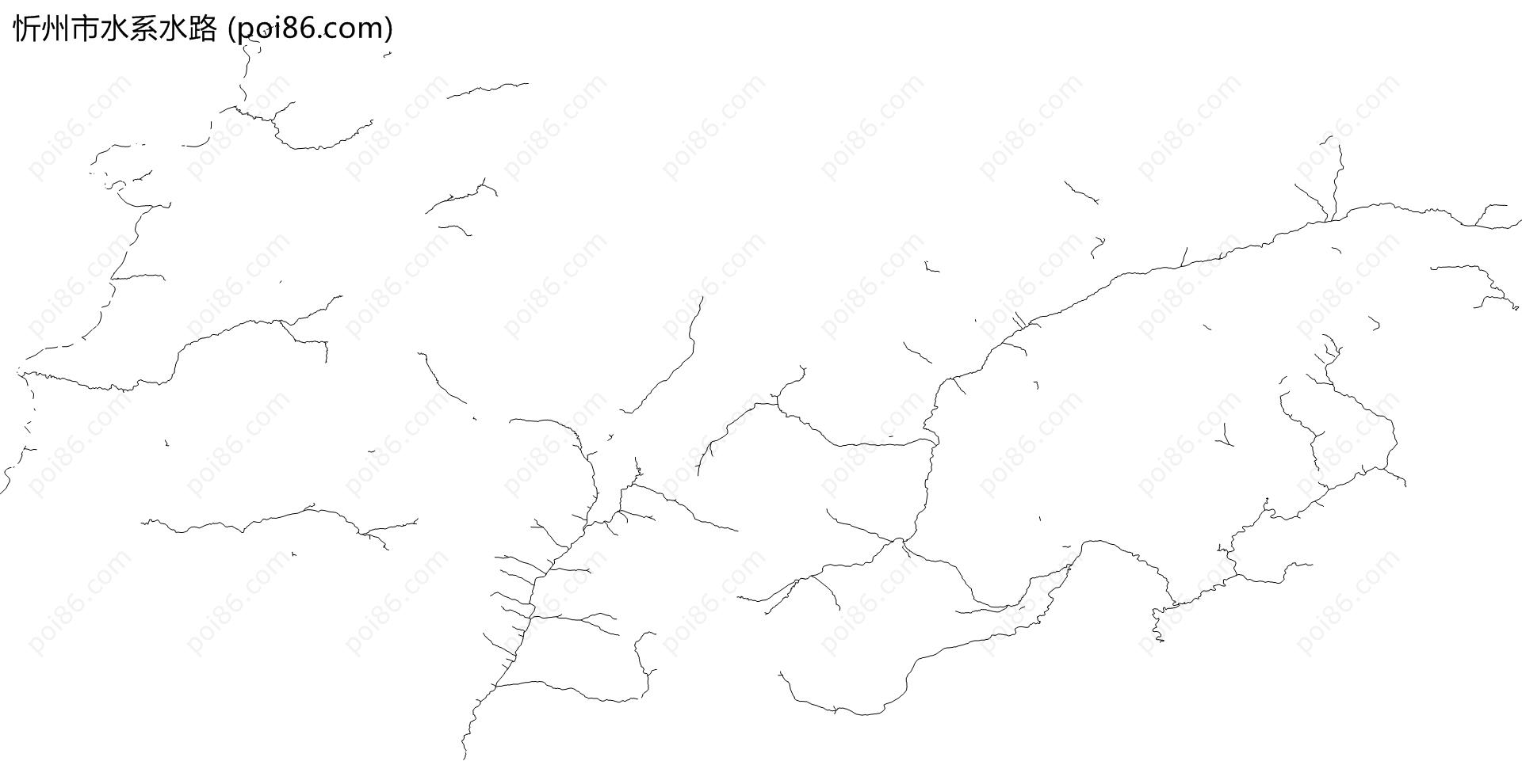 忻州市水系水路地图