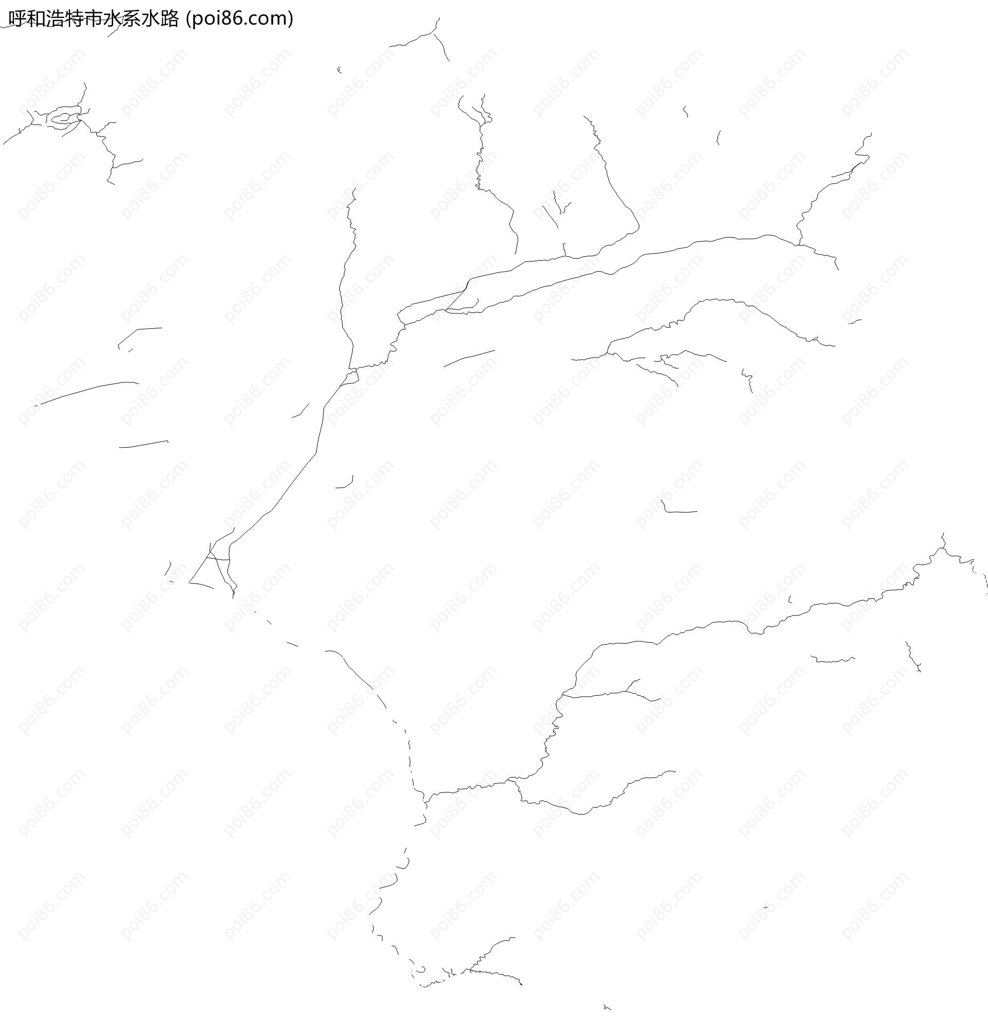 呼和浩特市水系水路地图