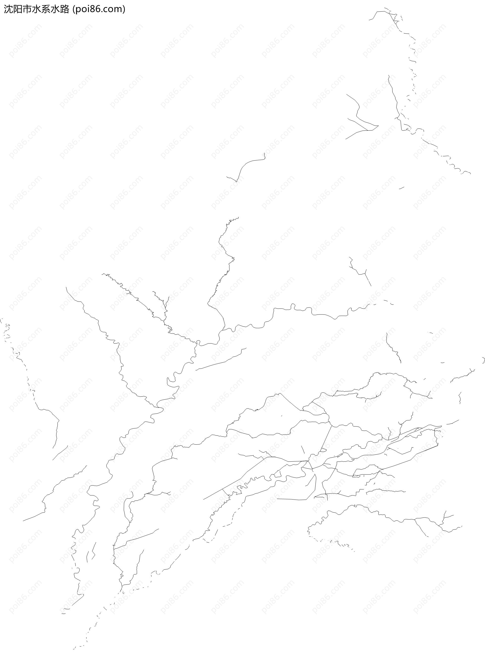 沈阳市水系水路地图