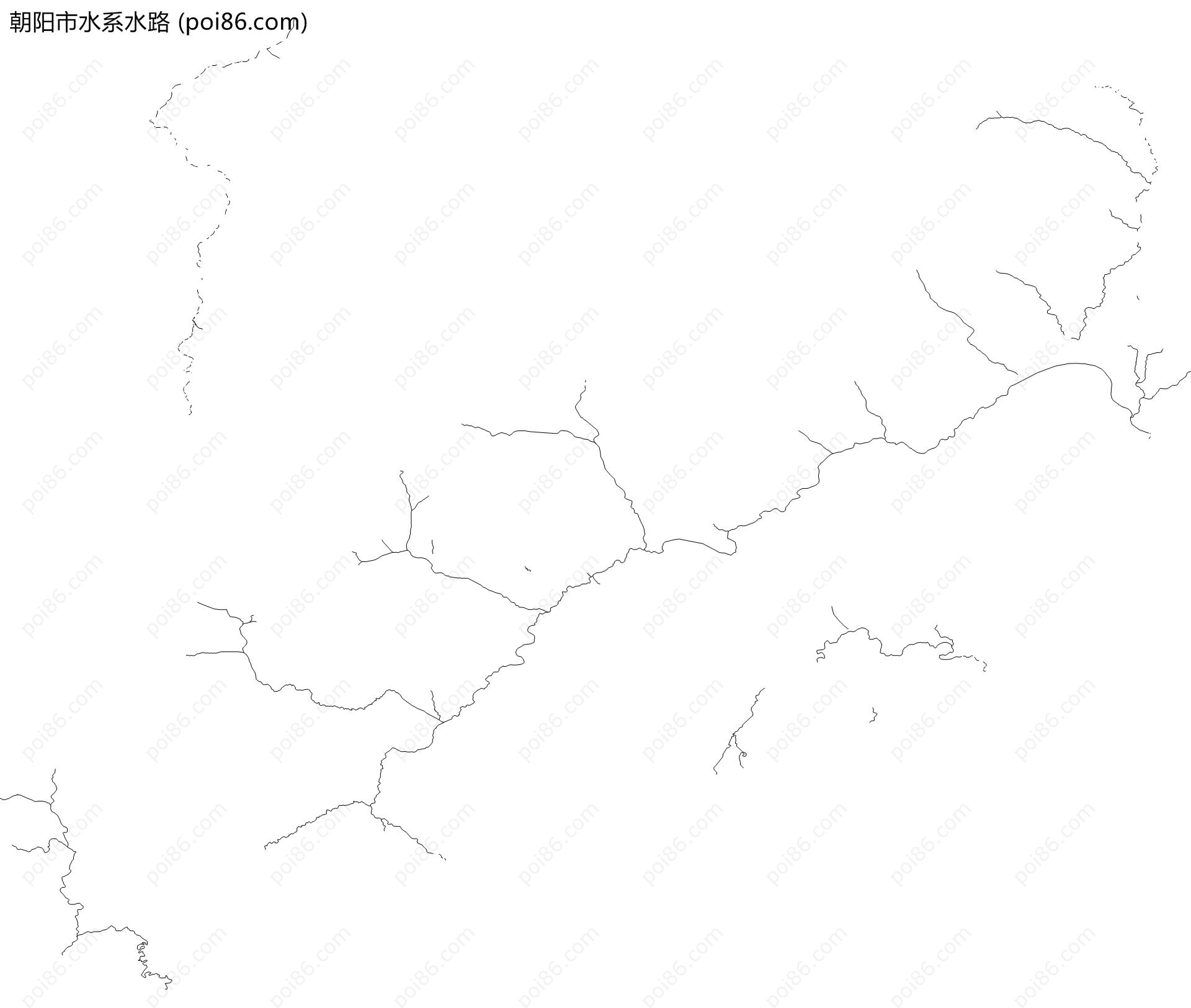 朝阳市水系水路地图