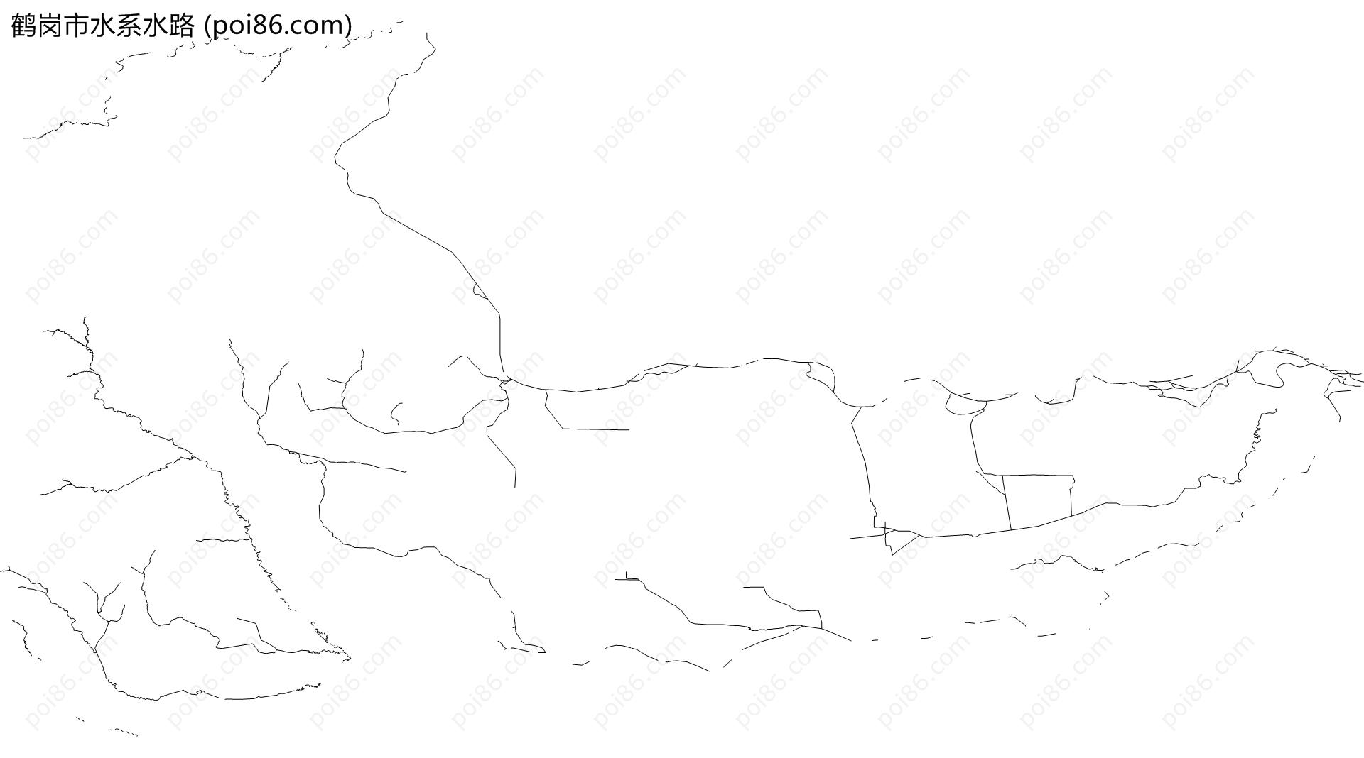 鹤岗市水系水路地图