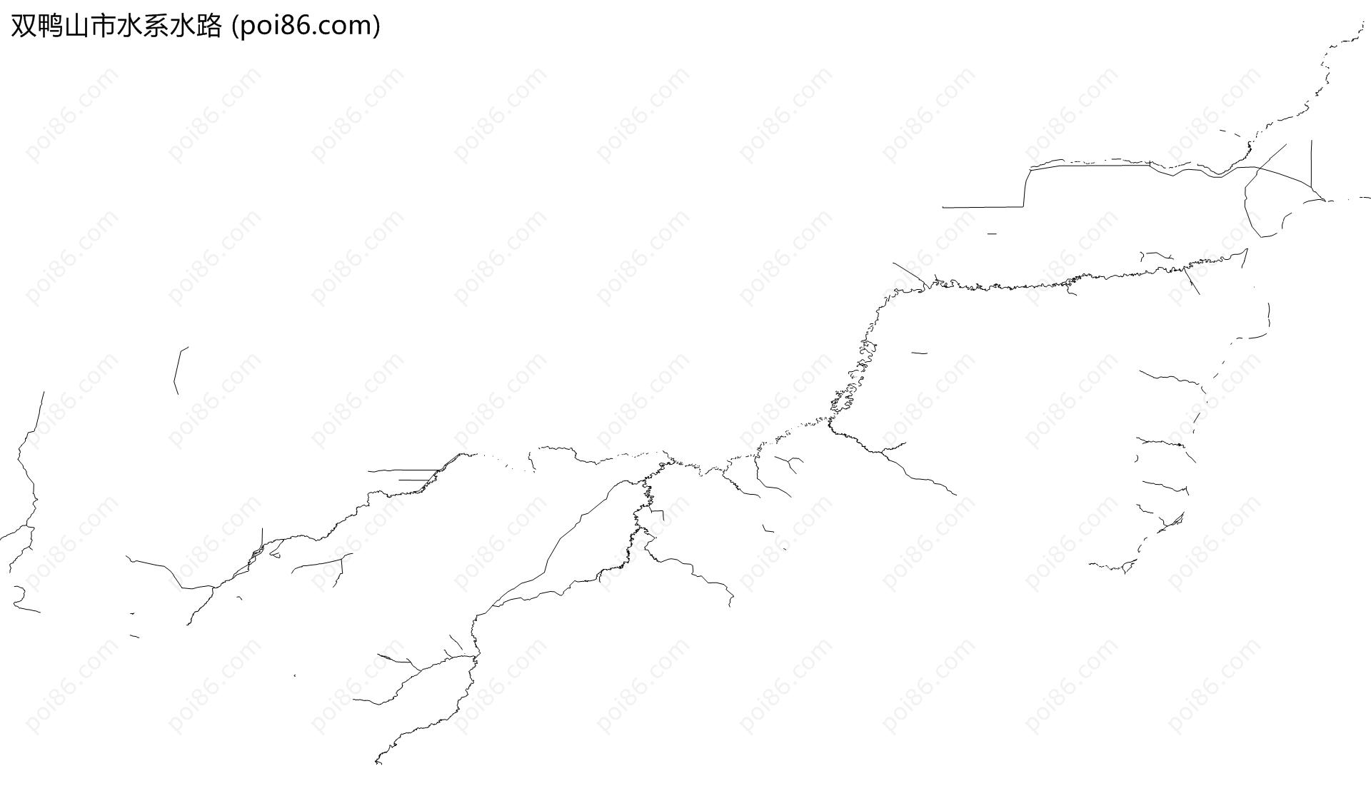 双鸭山市水系水路地图