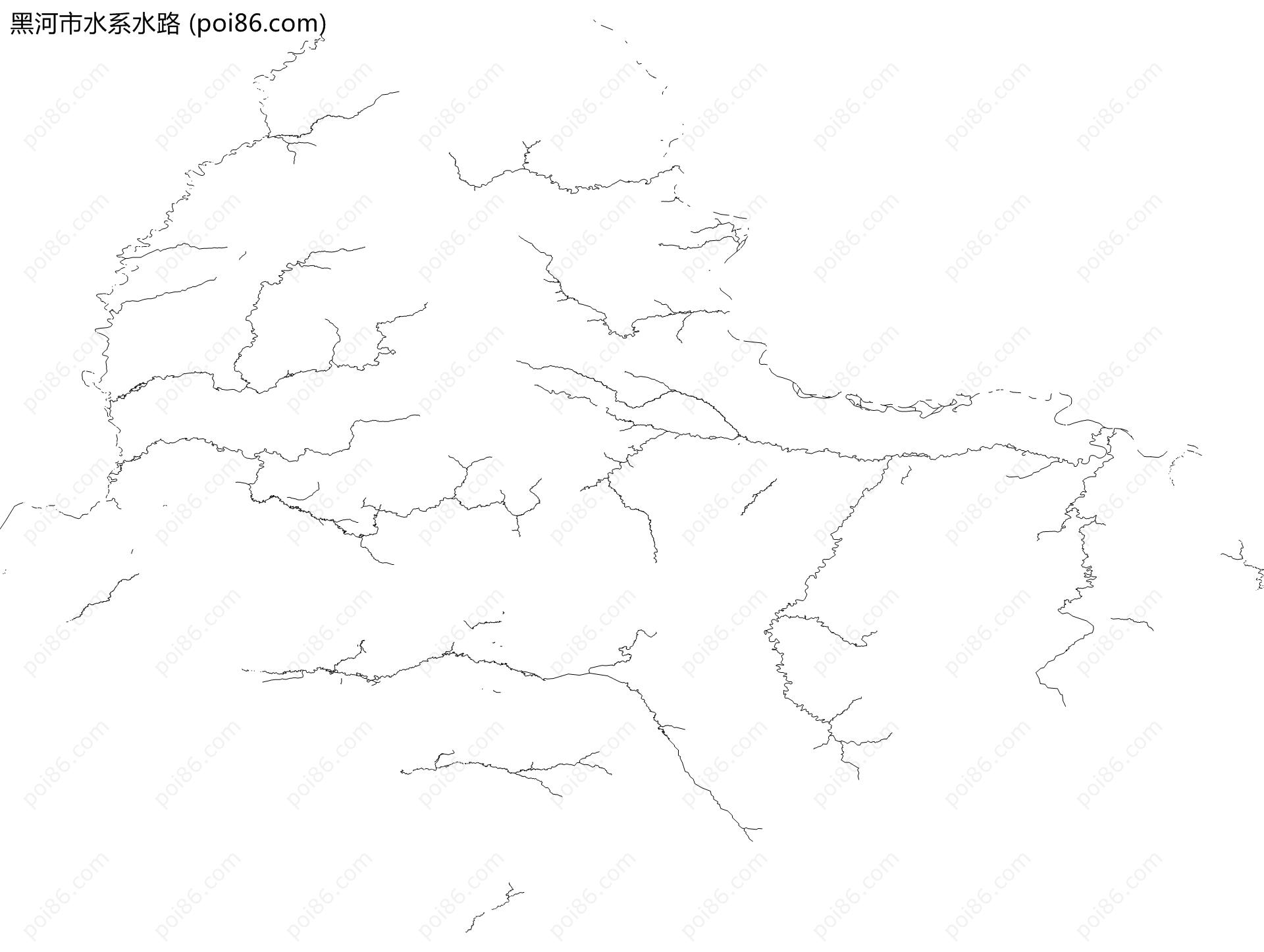 黑河市水系水路地图