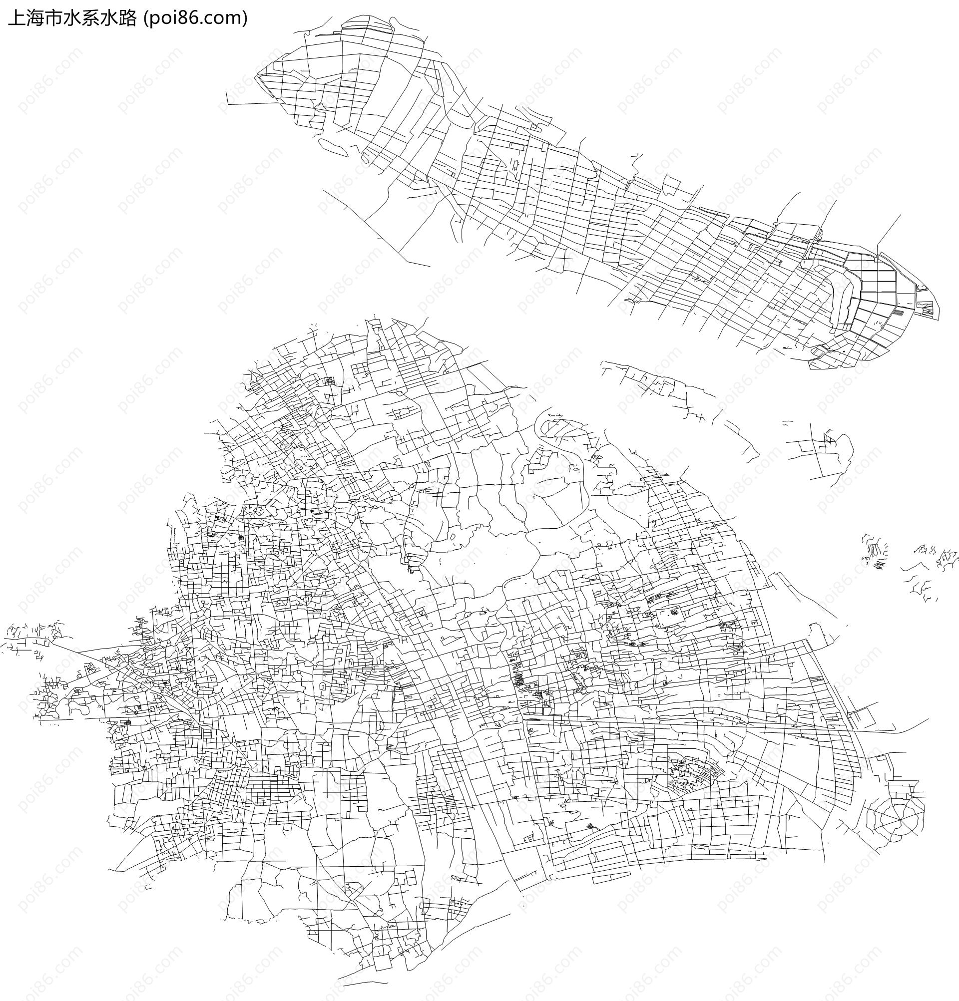 上海市水系水路地图