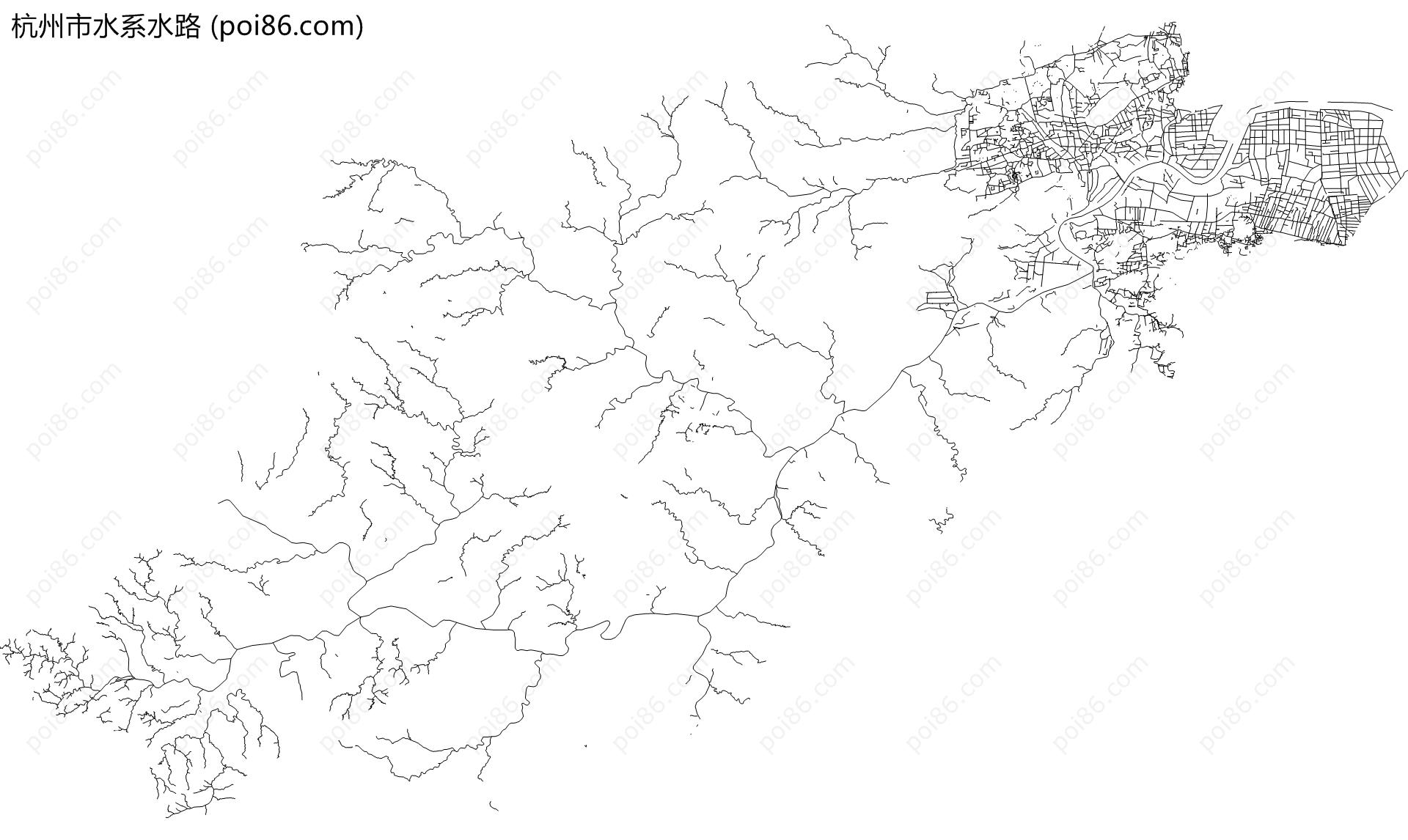 杭州市水系水路地图