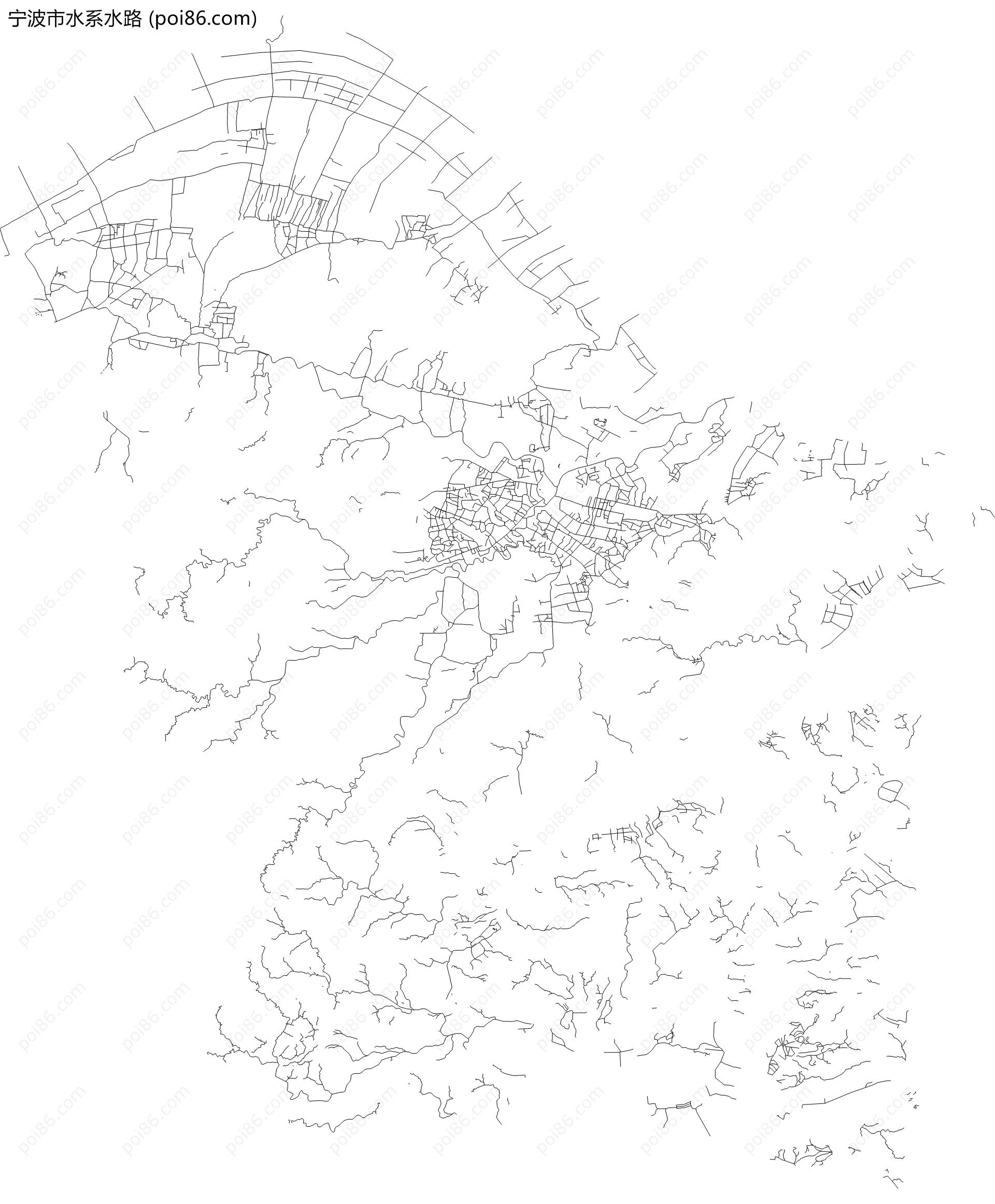 宁波市水系水路地图